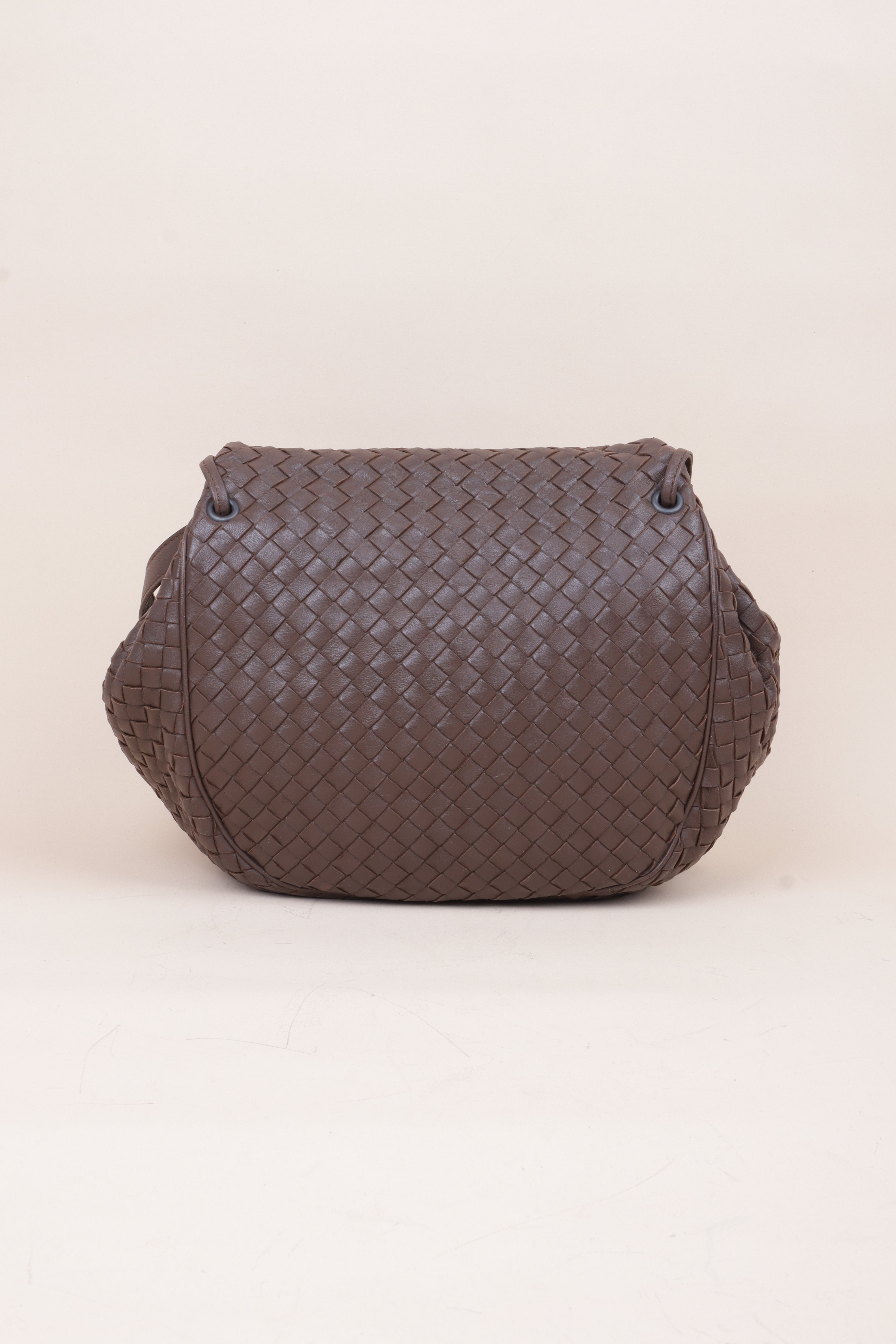 Bottega Veneta Brown Intrecciato Flap Messenger Small Crossbody Bag