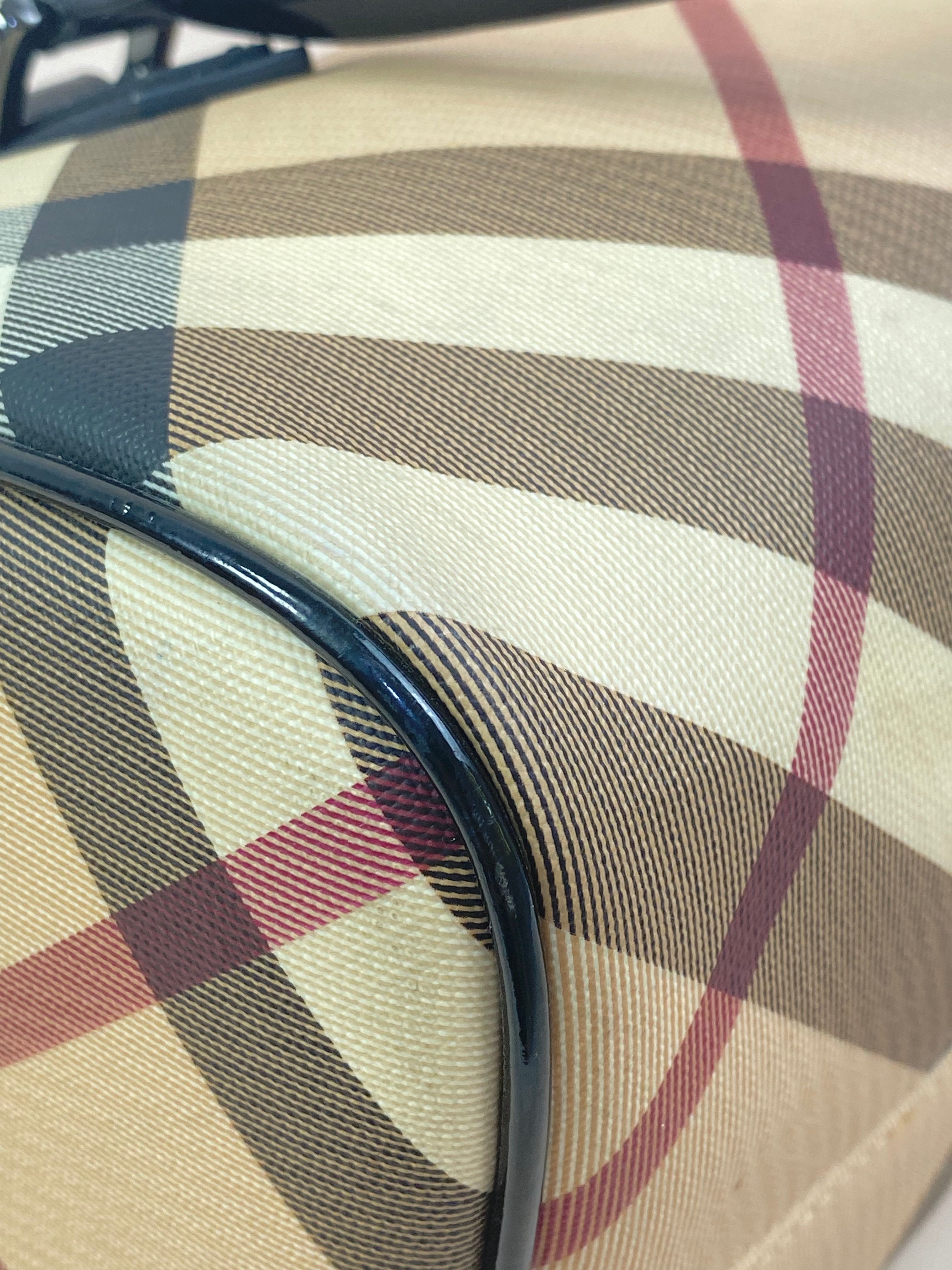 Burberry Bicolor Nova Check Medium Bowling Tote Bag