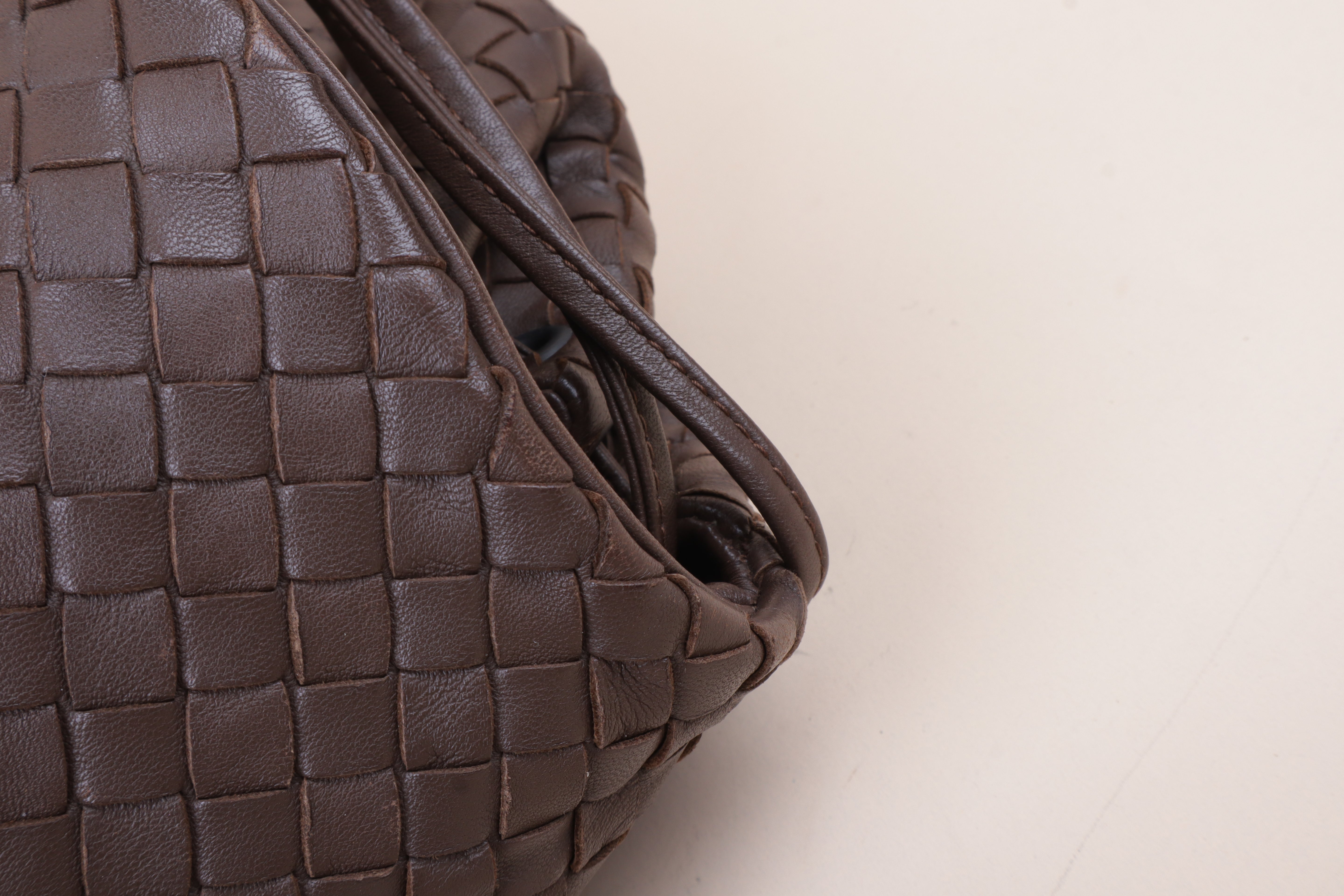 Bottega Veneta Brown Intrecciato Flap Messenger Small Crossbody Bag