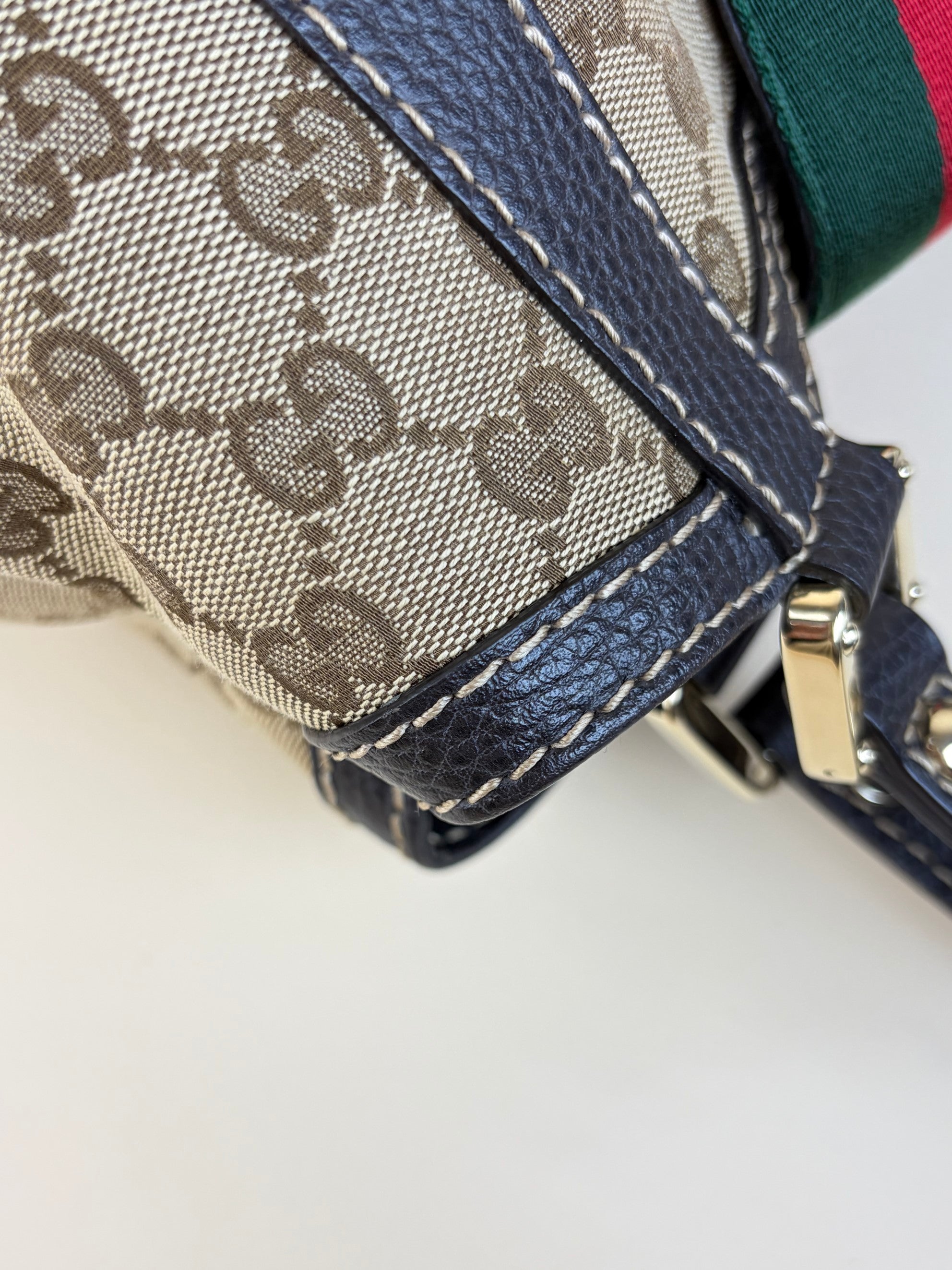 Gucci Tricolor GG Monogram New Ladies Web Tote Bag