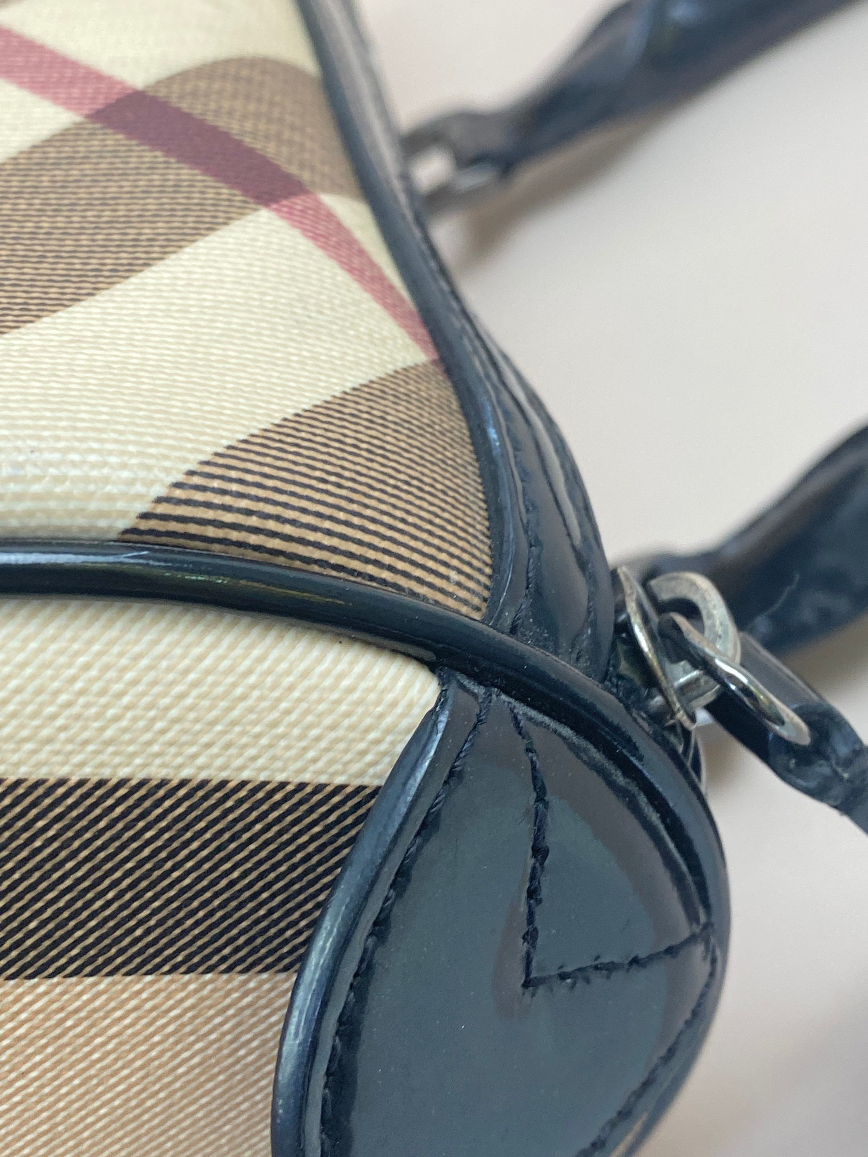 Burberry Bicolor Nova Check Medium Bowling Tote Bag