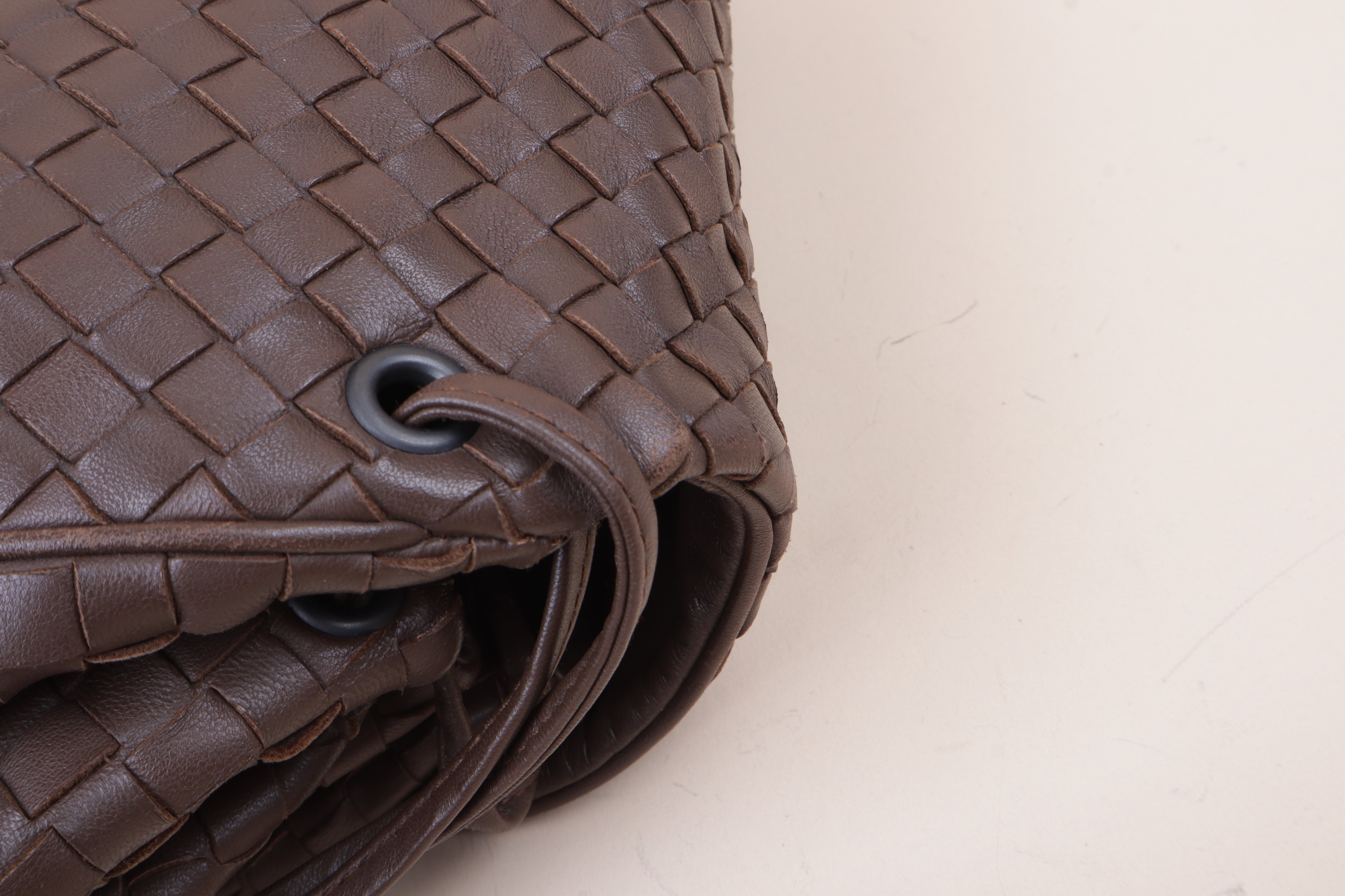 Bottega Veneta Brown Intrecciato Flap Messenger Small Crossbody Bag