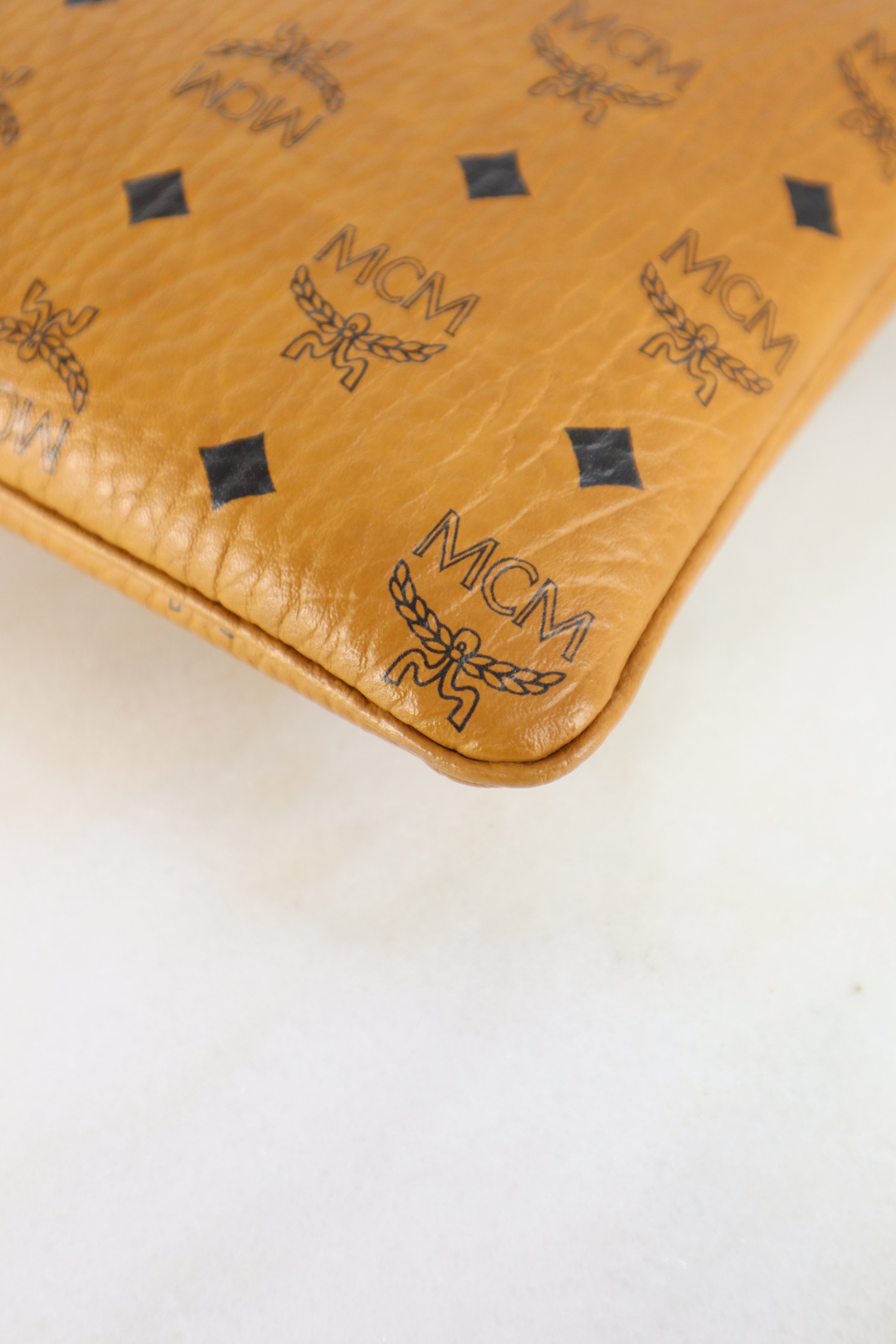 MCM Camel Wristlet Zip Pouch