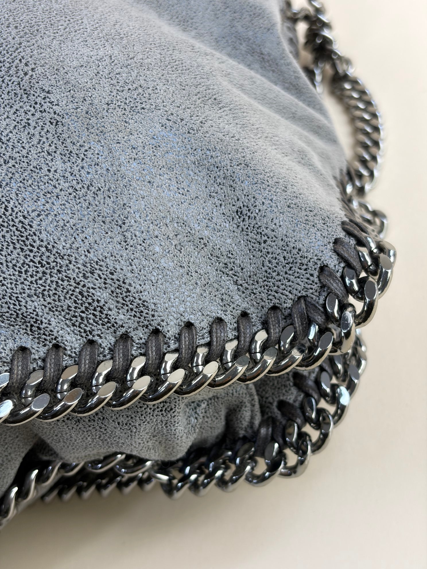 Stella Mccartney Grey Falabella Fold Over Large Tote Bag