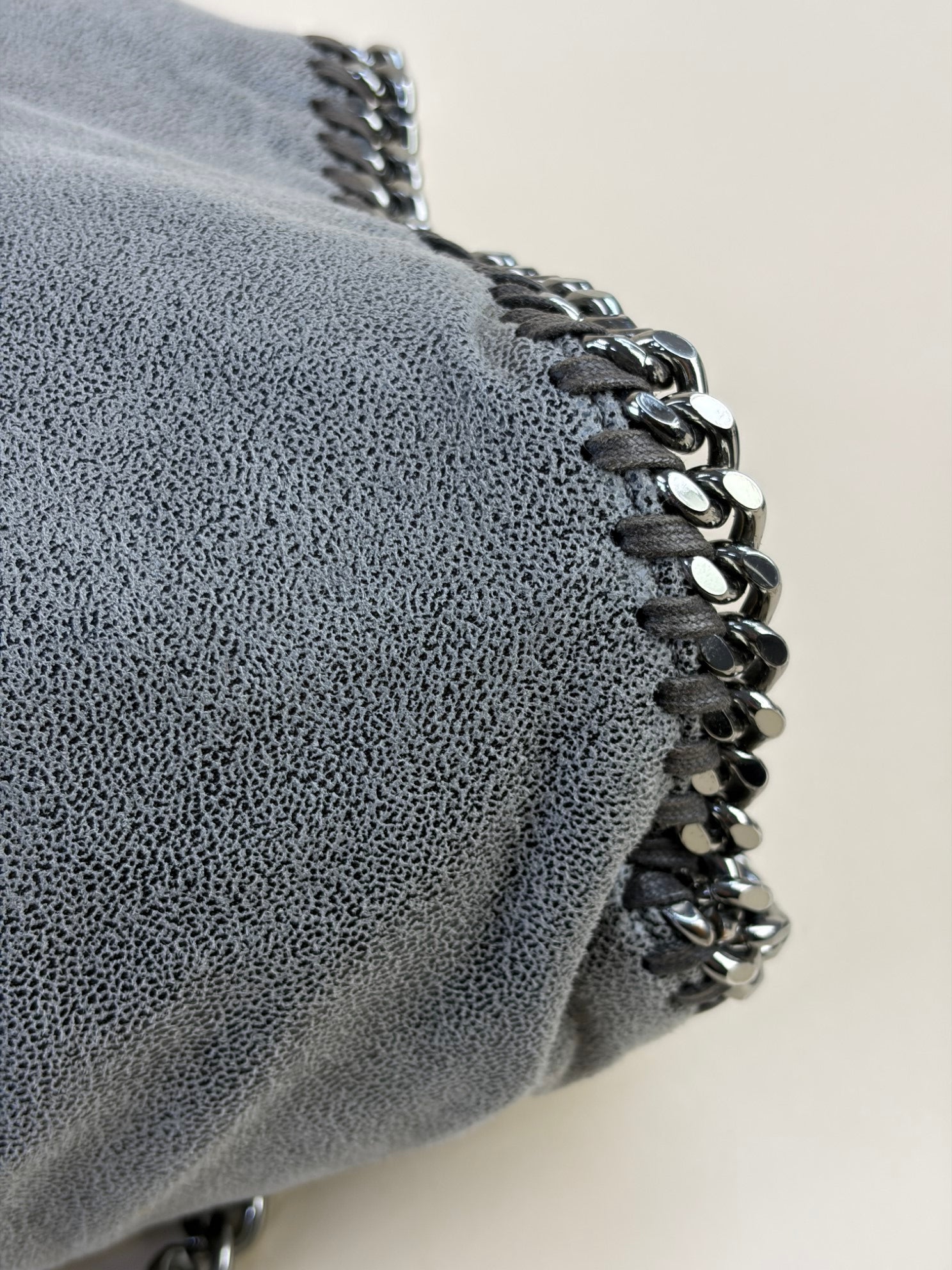 Stella Mccartney Grey Falabella Fold Over Large Tote Bag