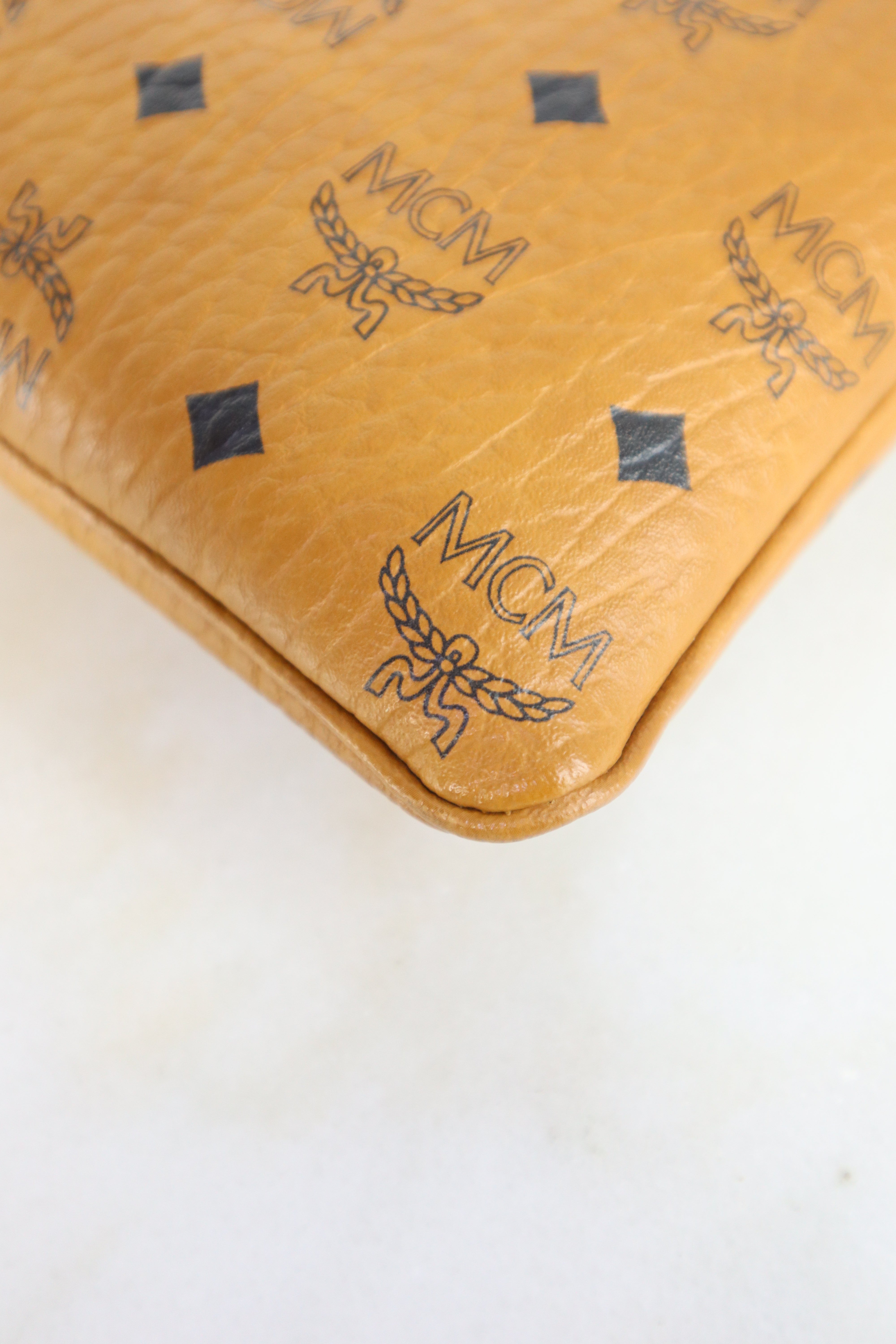 MCM Camel Wristlet Zip Pouch