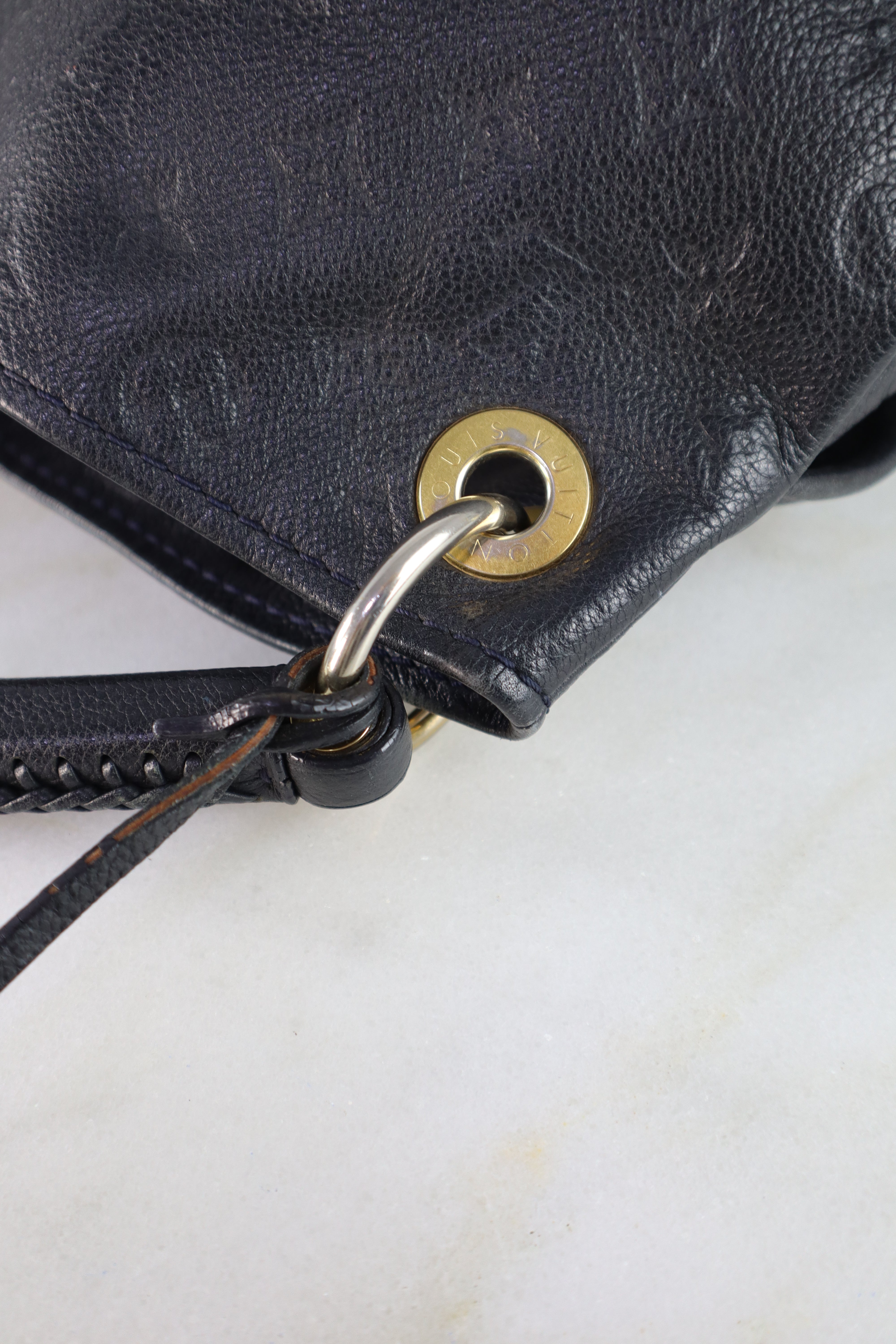 Louis Vuitton Dark Blue Monogram Empreinte Artsy MM Shoulder Bag