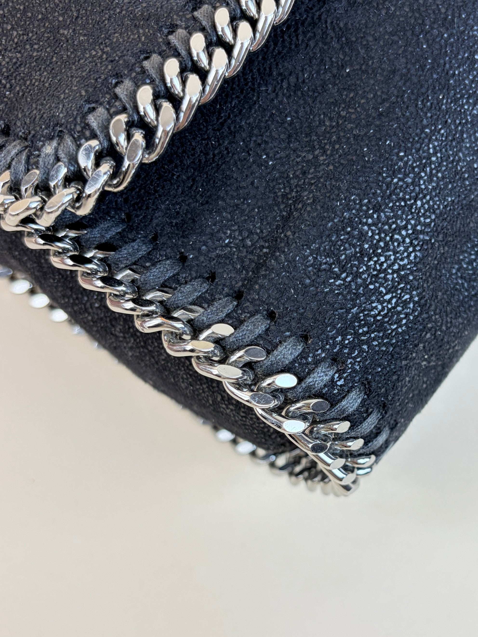 Stella Mccartney Black Shaggy Deer Falabella Flap Crossbody Bag
