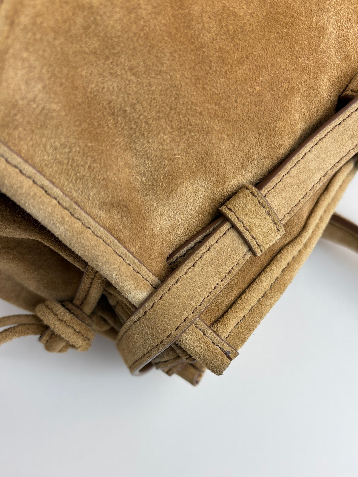 Prada bonnie medium suede handbag light brown
