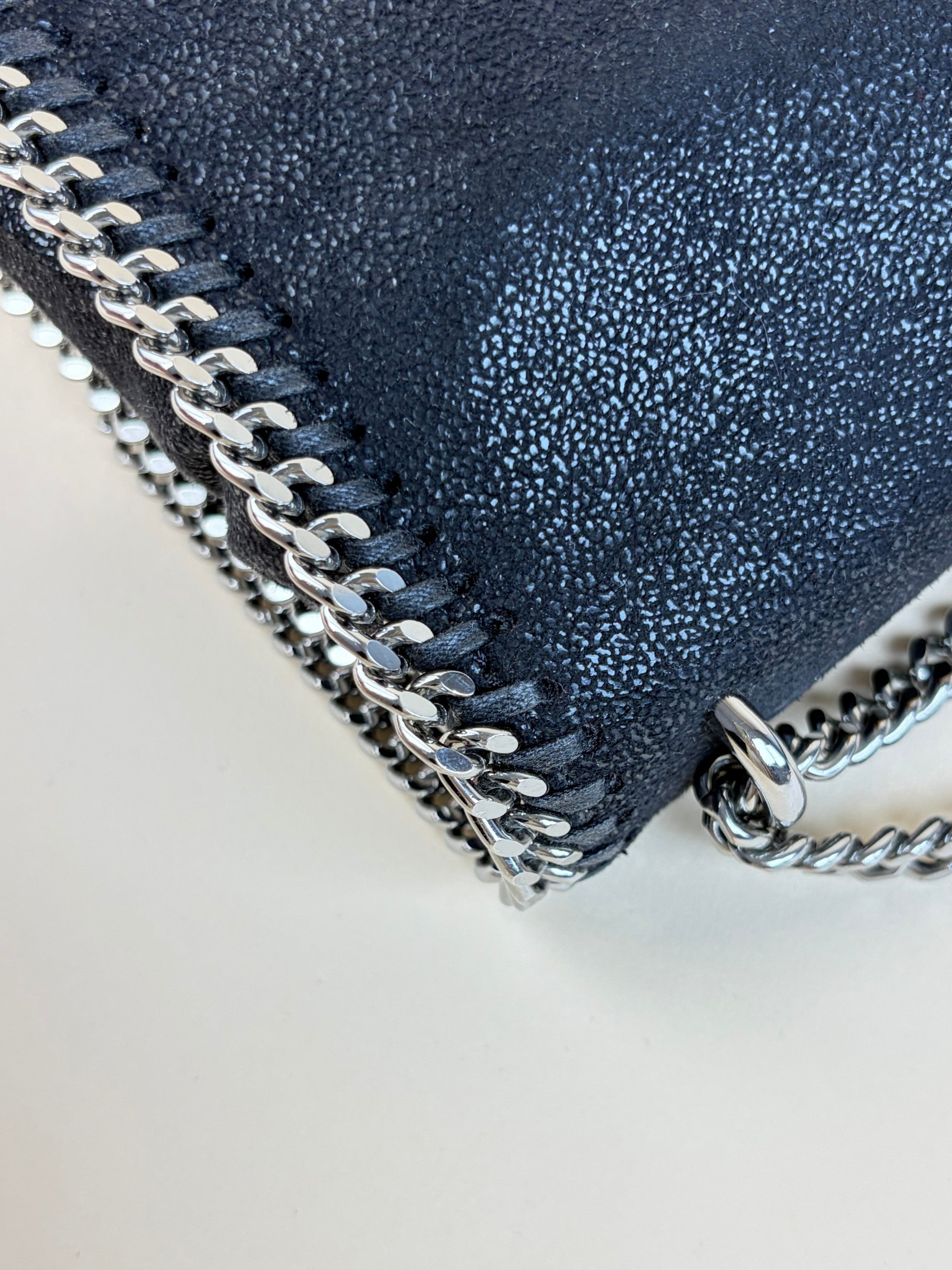 Stella Mccartney Black Shaggy Deer Falabella Flap Crossbody Bag