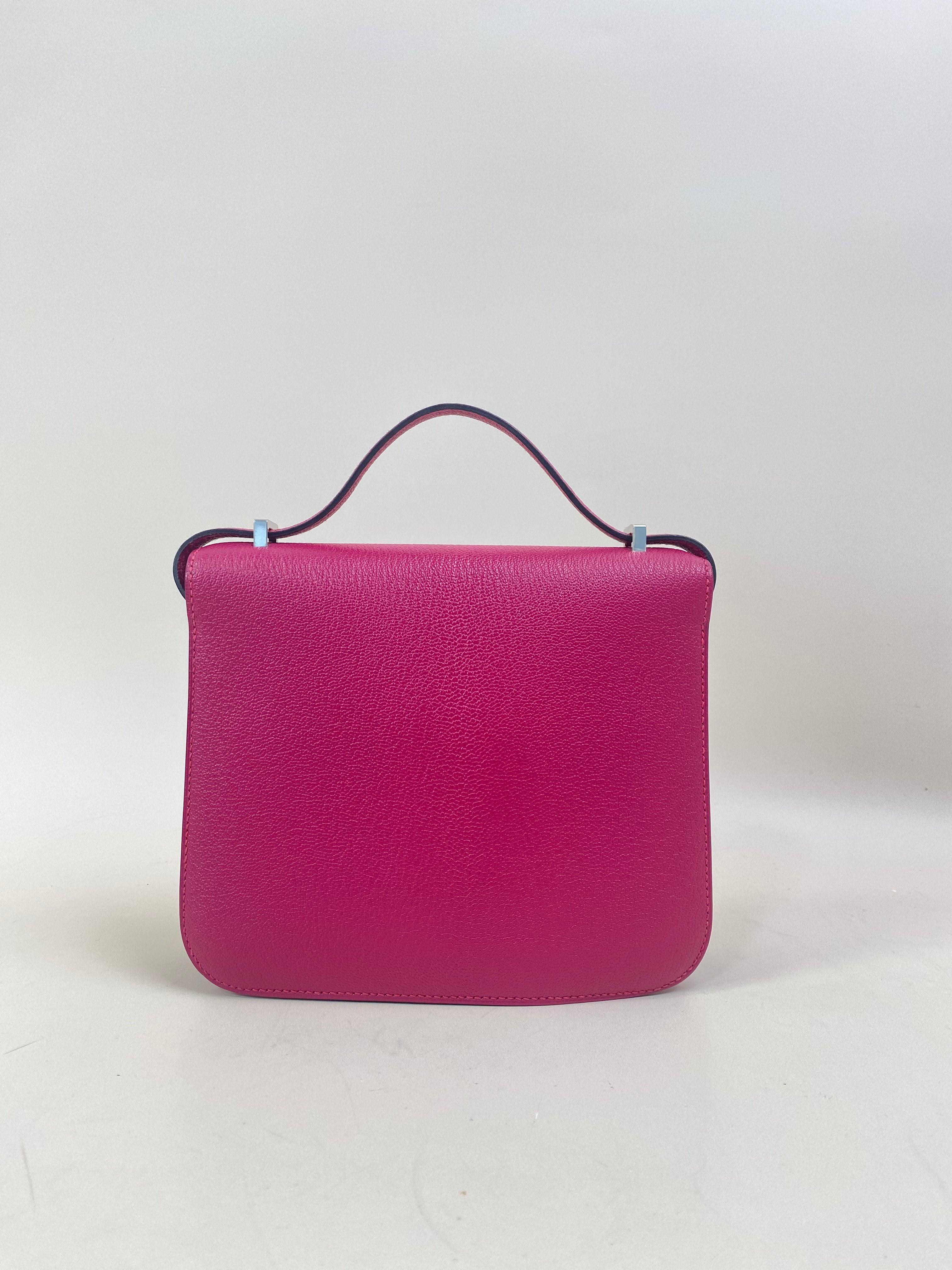 Hermes Framboise Chevre Constance Shoulder Bag