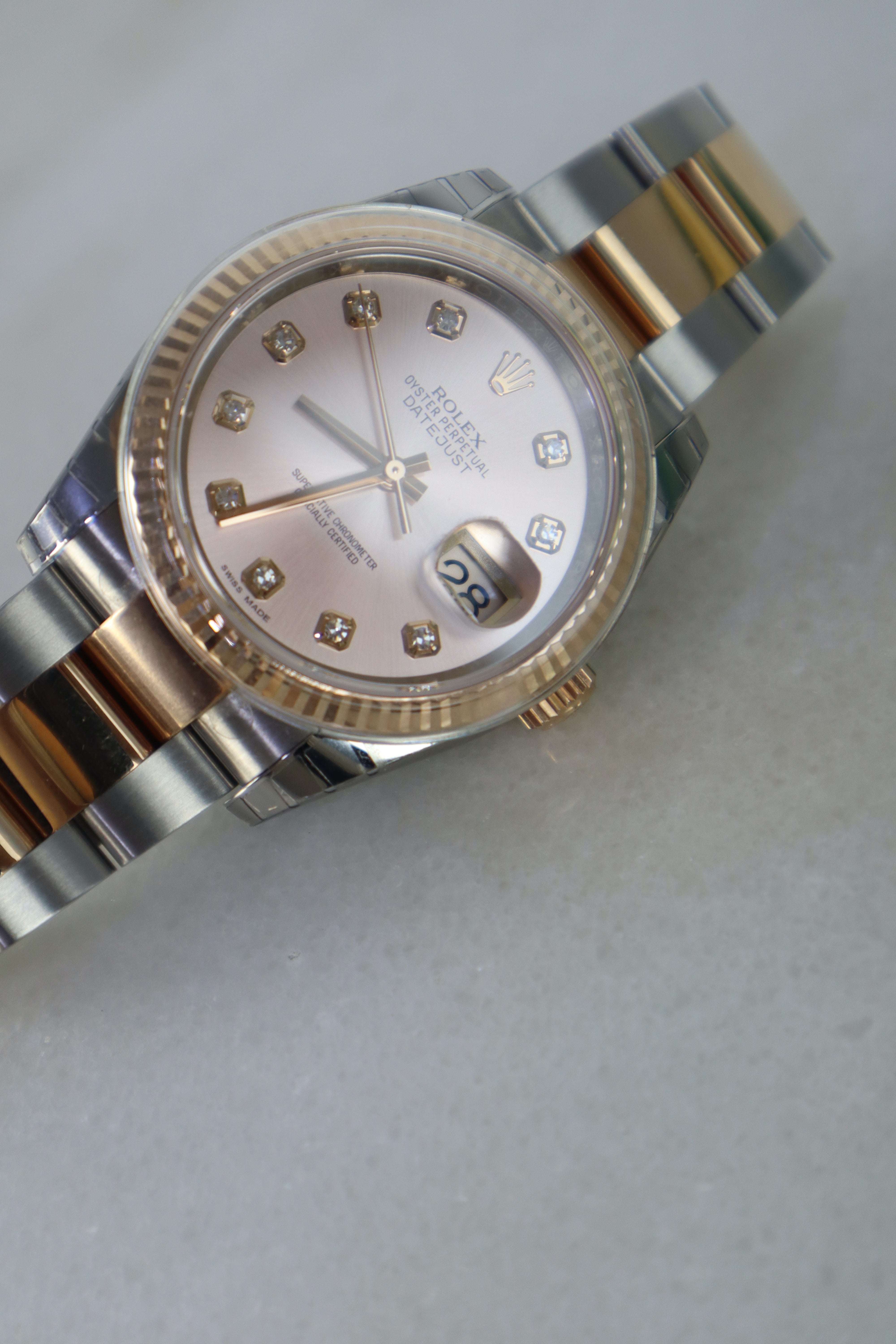Rolex datejust 36mm diamond steel & rose gold Watch