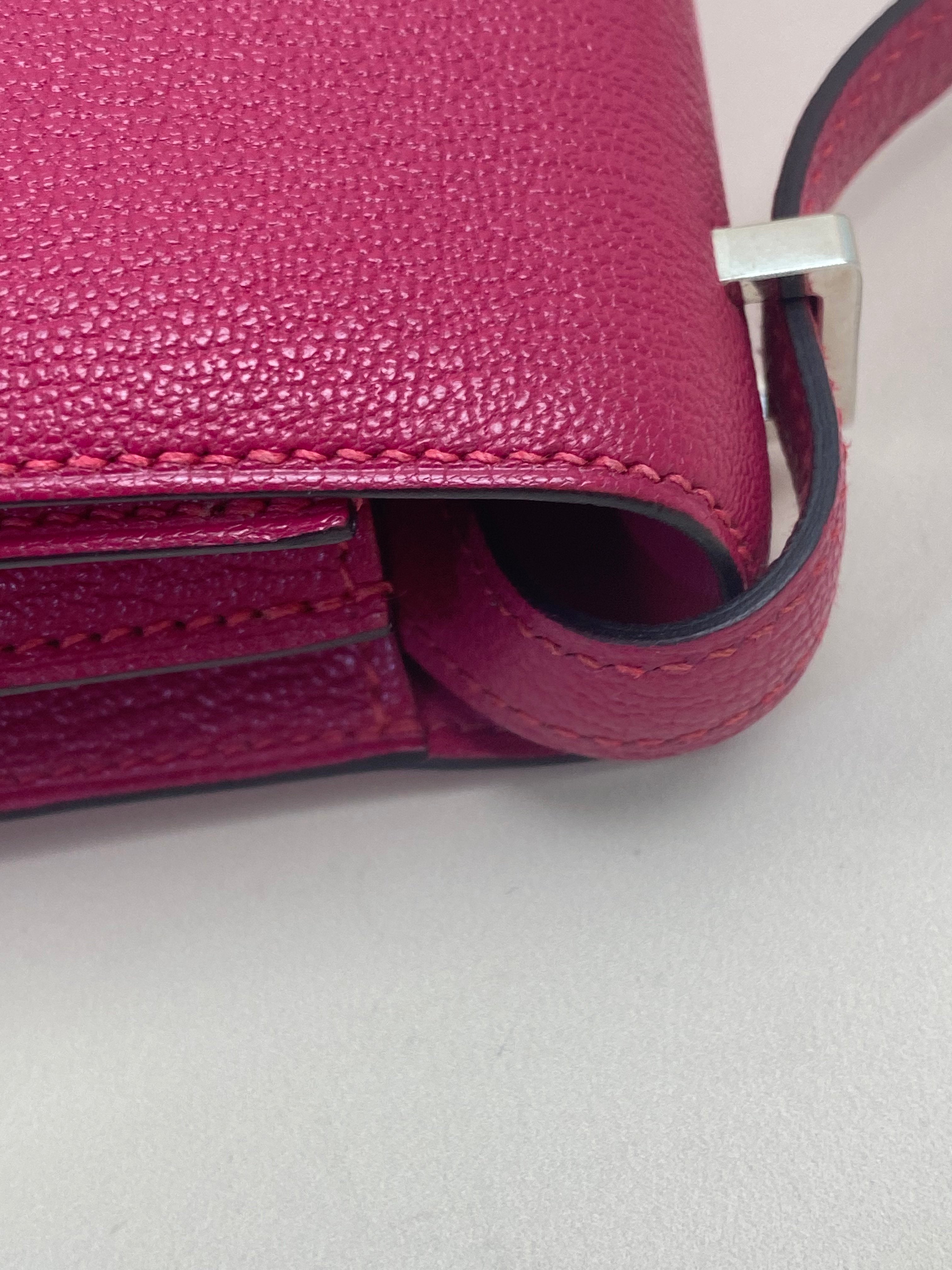 Hermes Framboise Chevre Constance Shoulder Bag