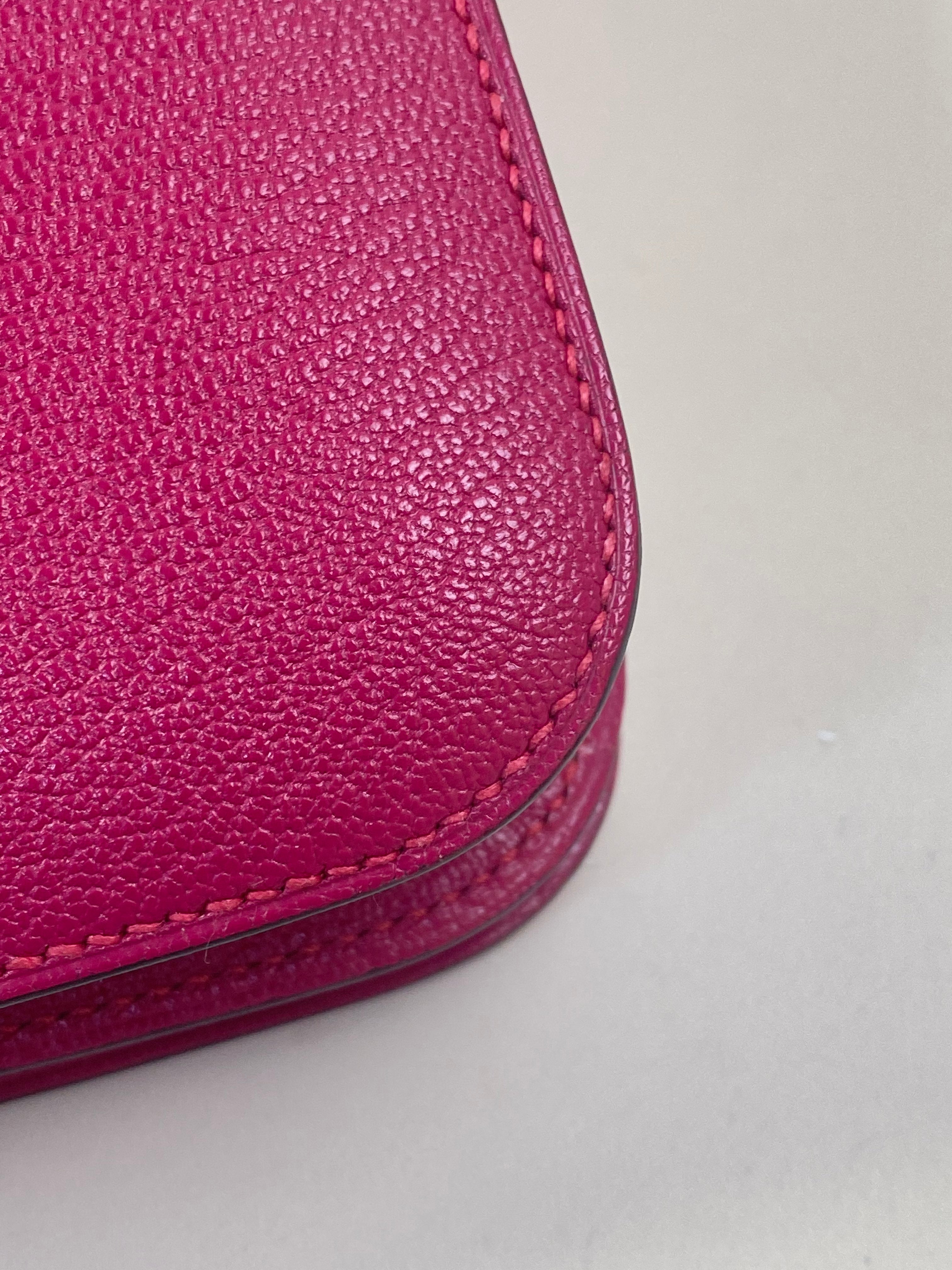 Hermes Framboise Chevre Constance Shoulder Bag