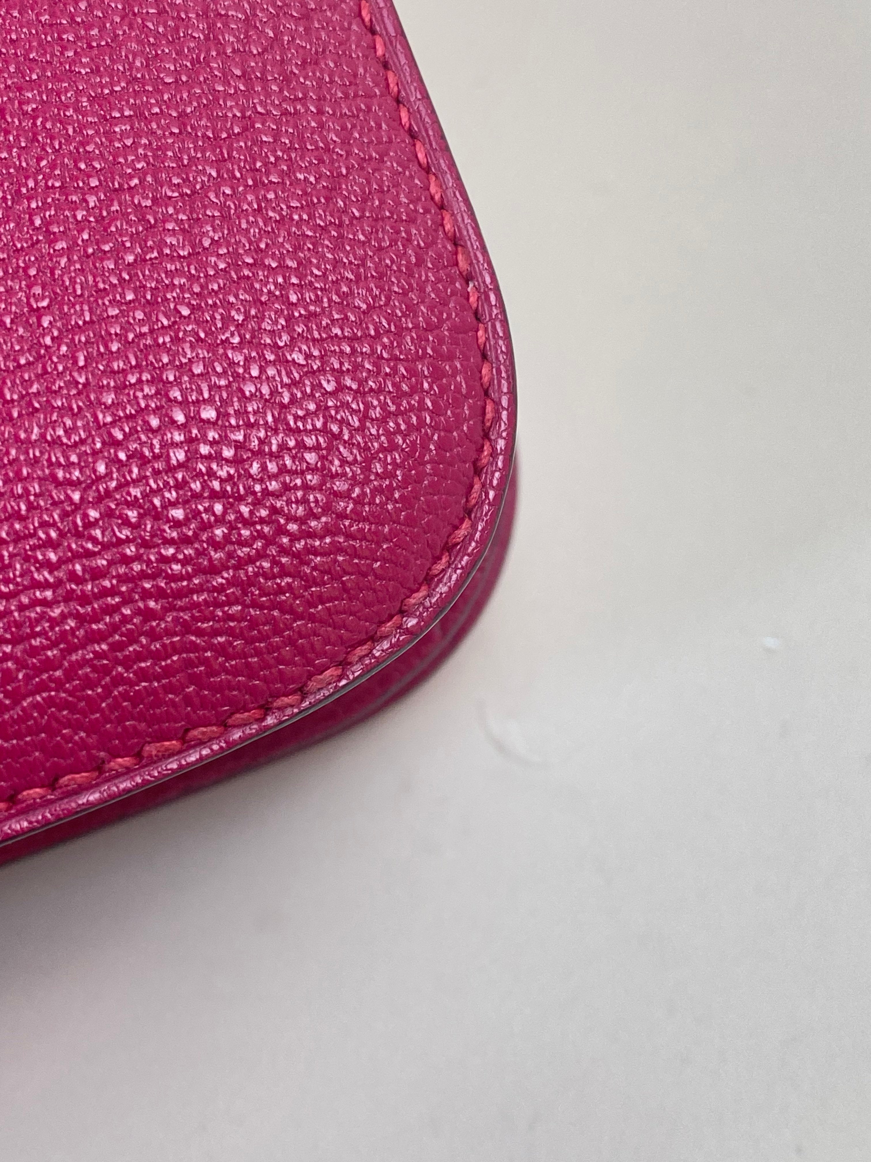 Hermes Framboise Chevre Constance Shoulder Bag