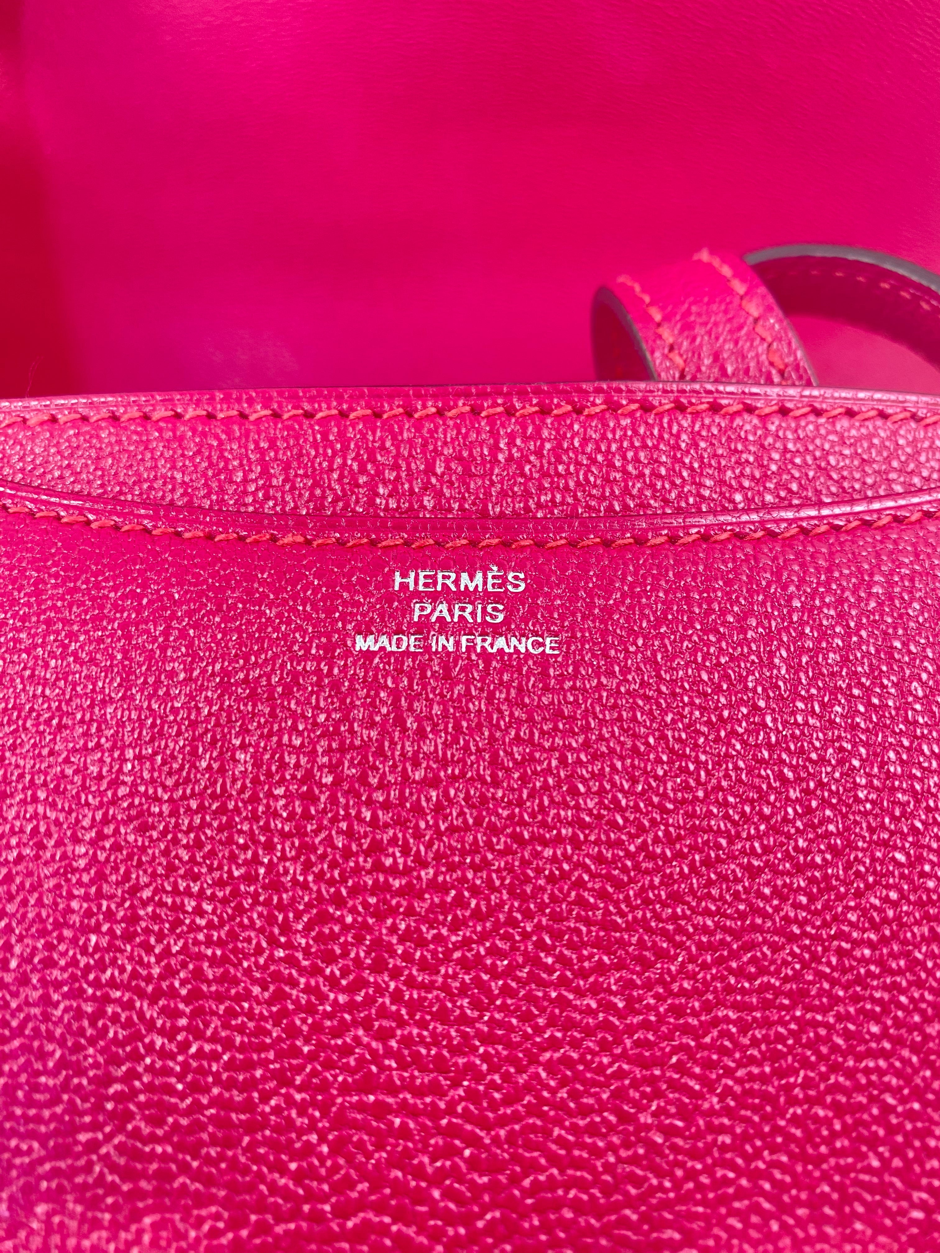 Hermes Framboise Chevre Constance Shoulder Bag
