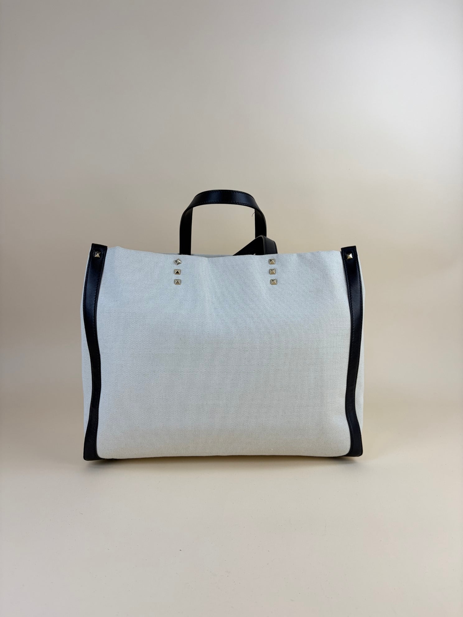 Valentino Bicolor VLTN Print Rockstud Tote Bag