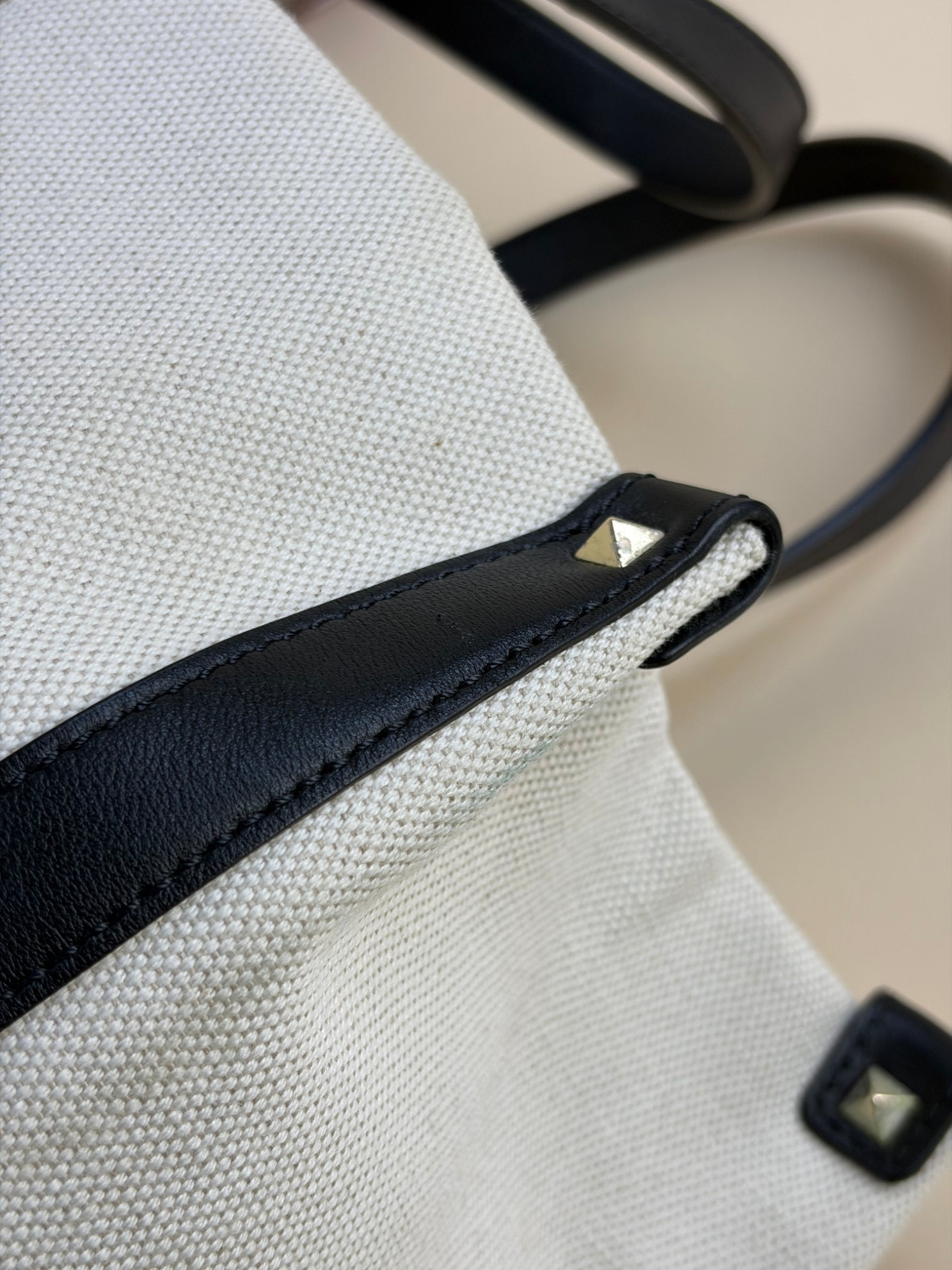 Valentino Bicolor VLTN Print Rockstud Tote Bag