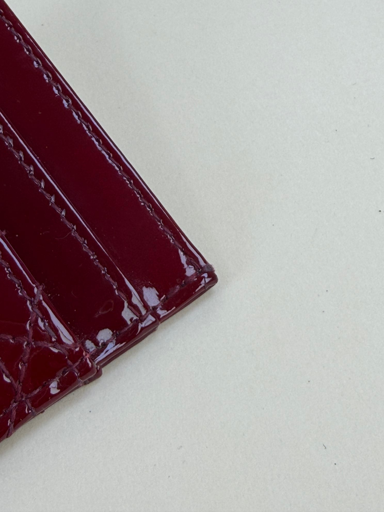 Christian Dior Red Lady Dior Freesia Card Holder