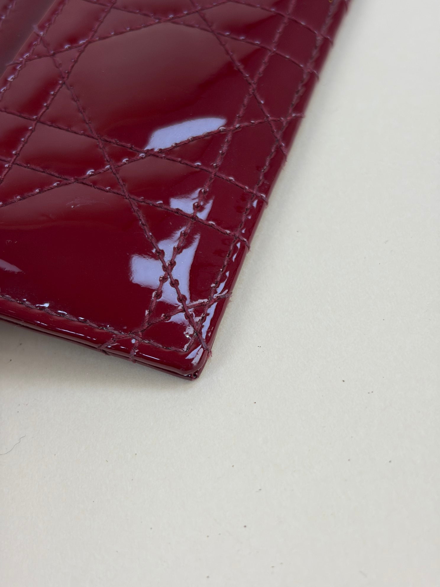 Christian Dior Red Lady Dior Freesia Card Holder