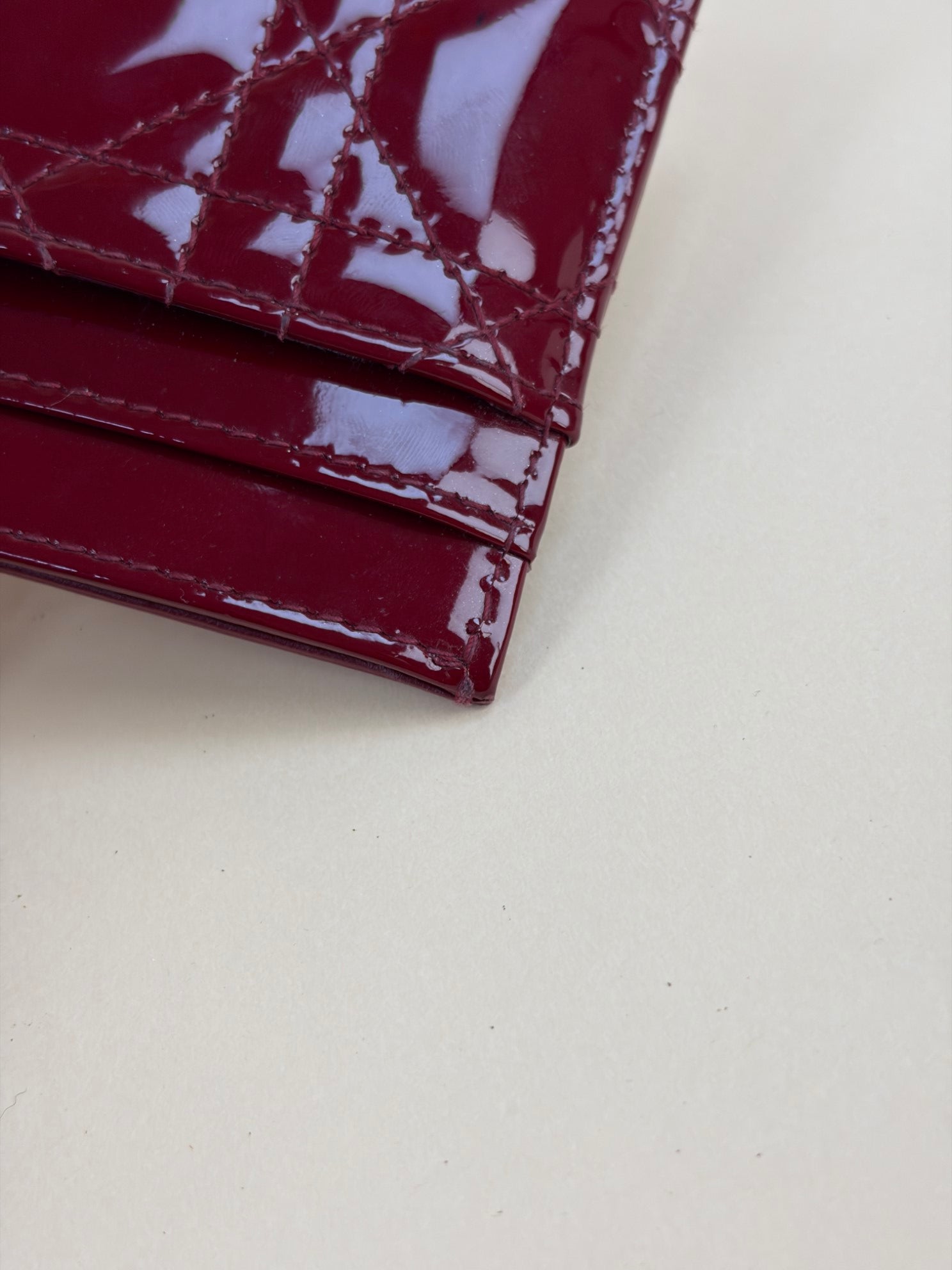 Christian Dior Red Lady Dior Freesia Card Holder