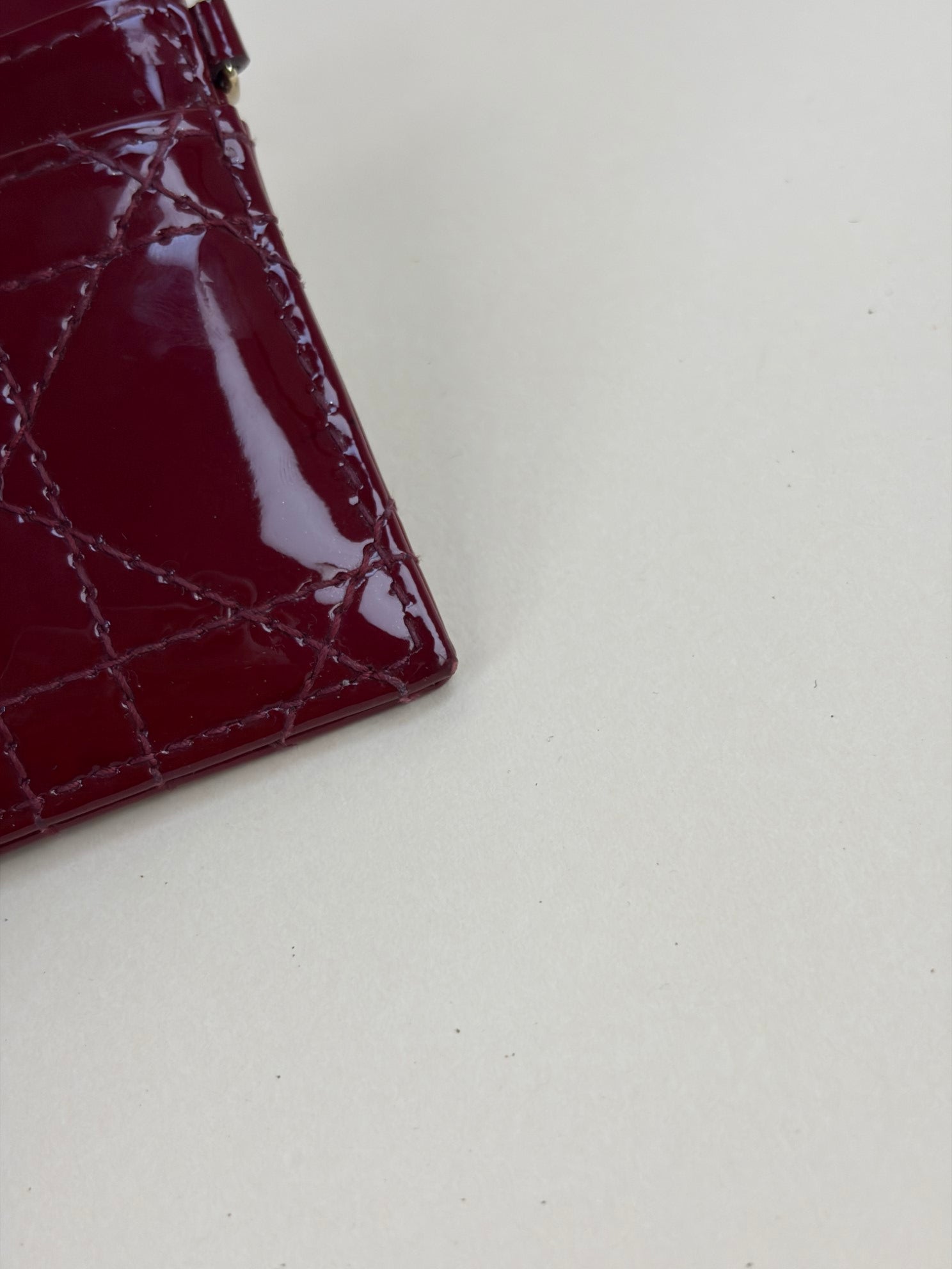 Christian Dior Red Lady Dior Freesia Card Holder