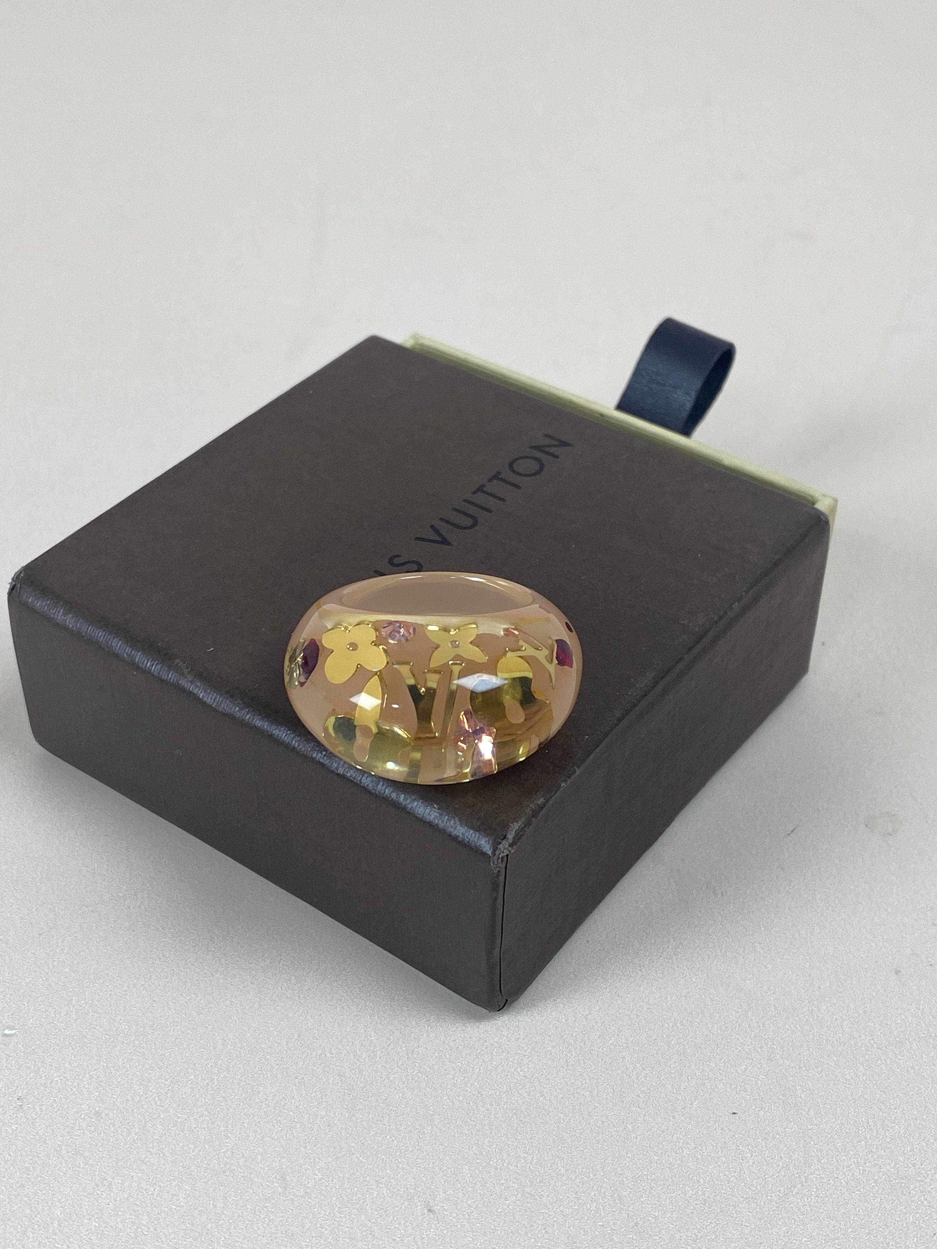 Louis Vuitton Rose Resin Ring 55