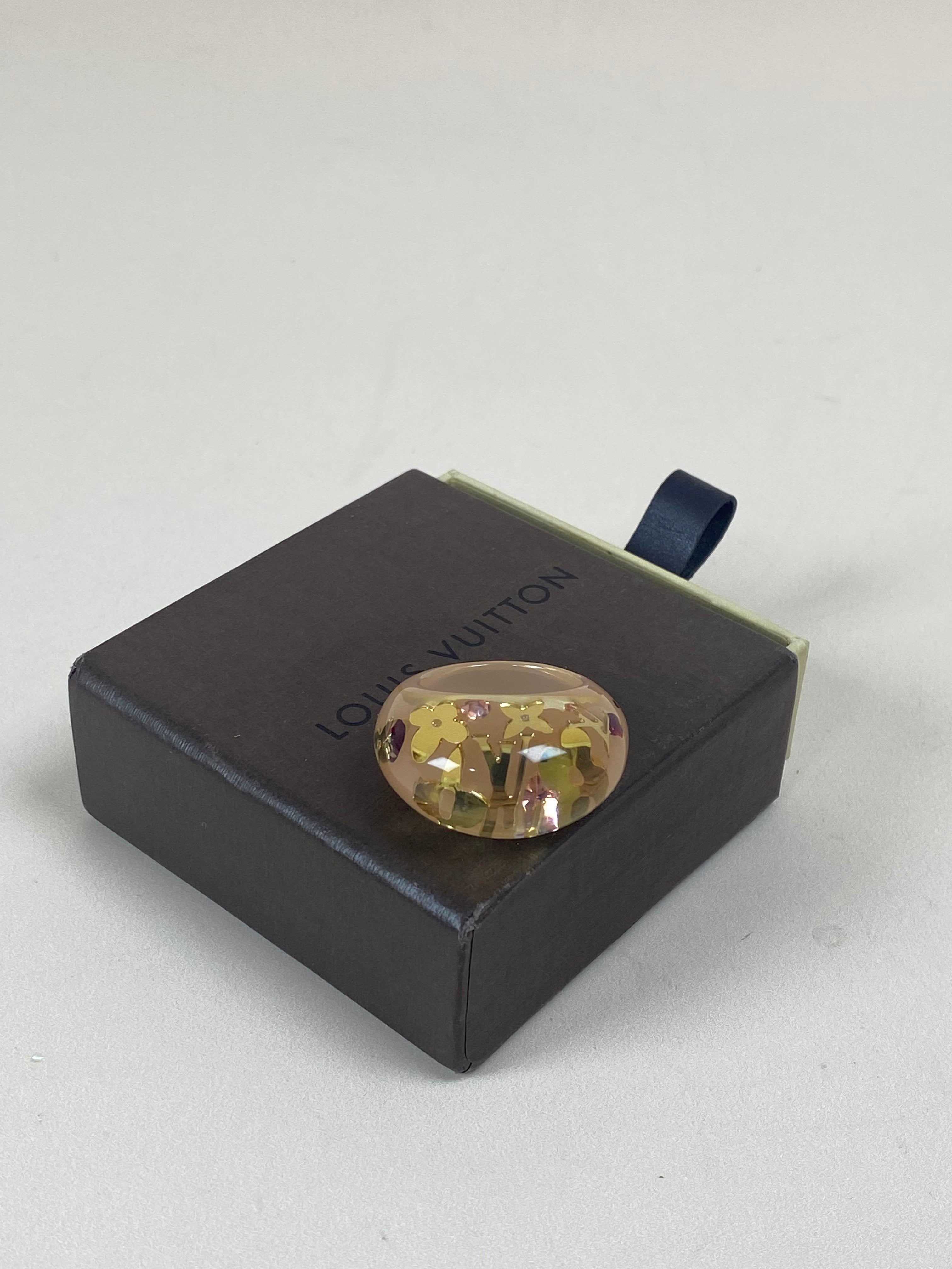 Louis Vuitton Rose Resin Ring 55