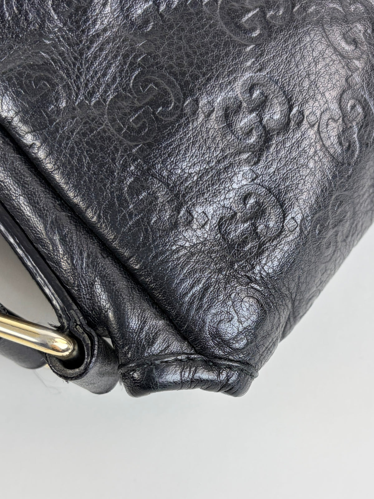 Gucci guccissima leather small flap messenger bag