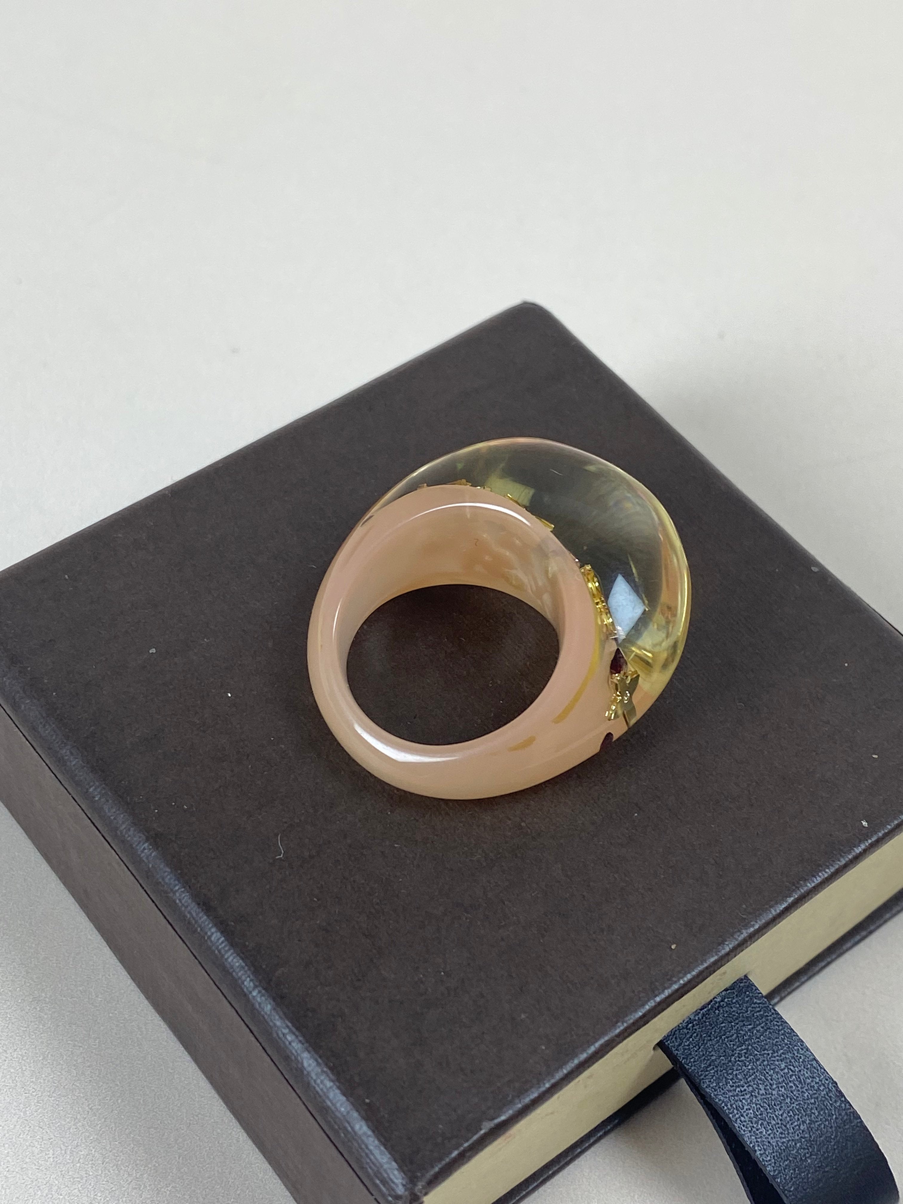 Louis Vuitton Rose Resin Ring 55