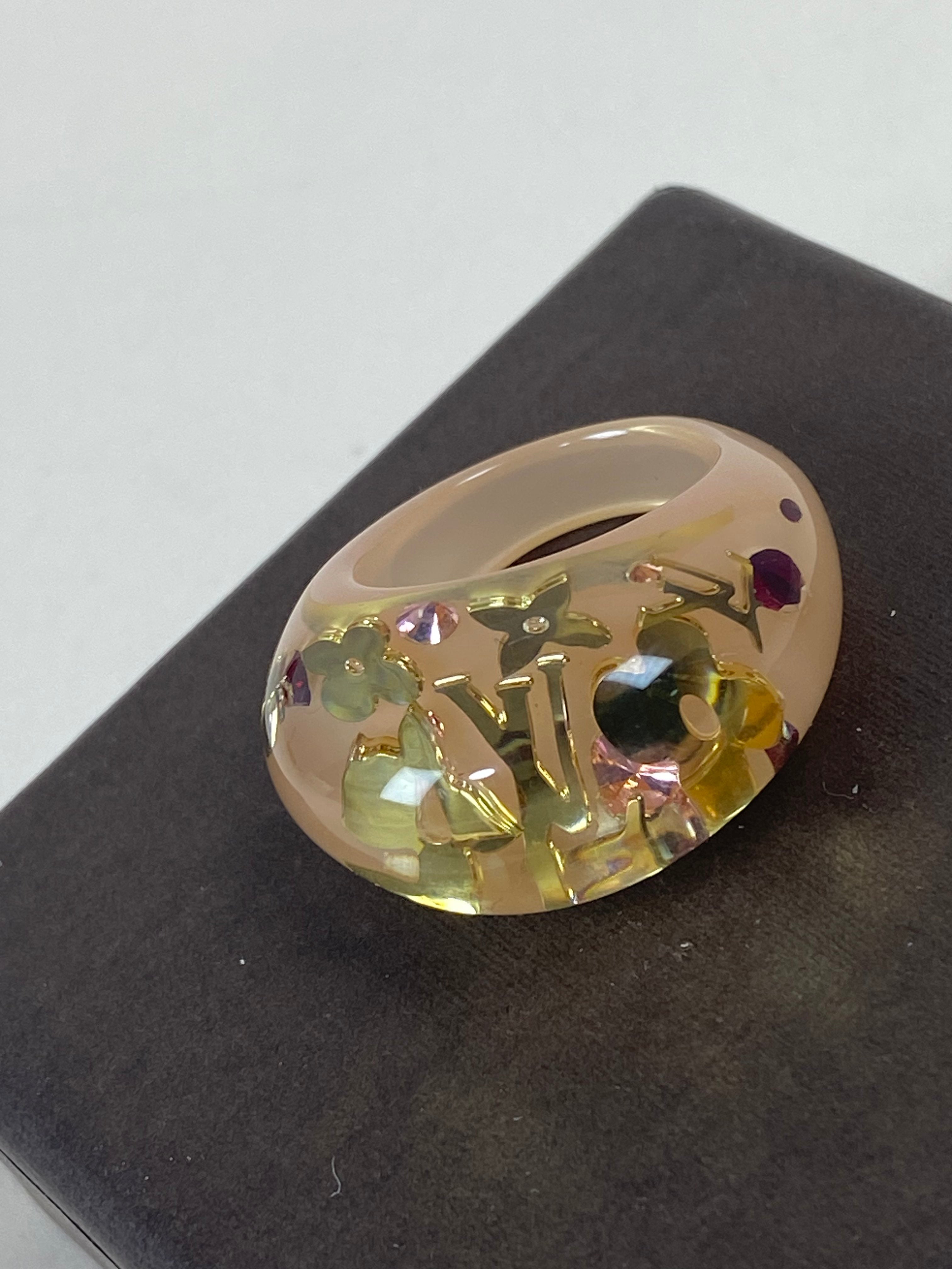 Louis Vuitton Rose Resin Ring 55