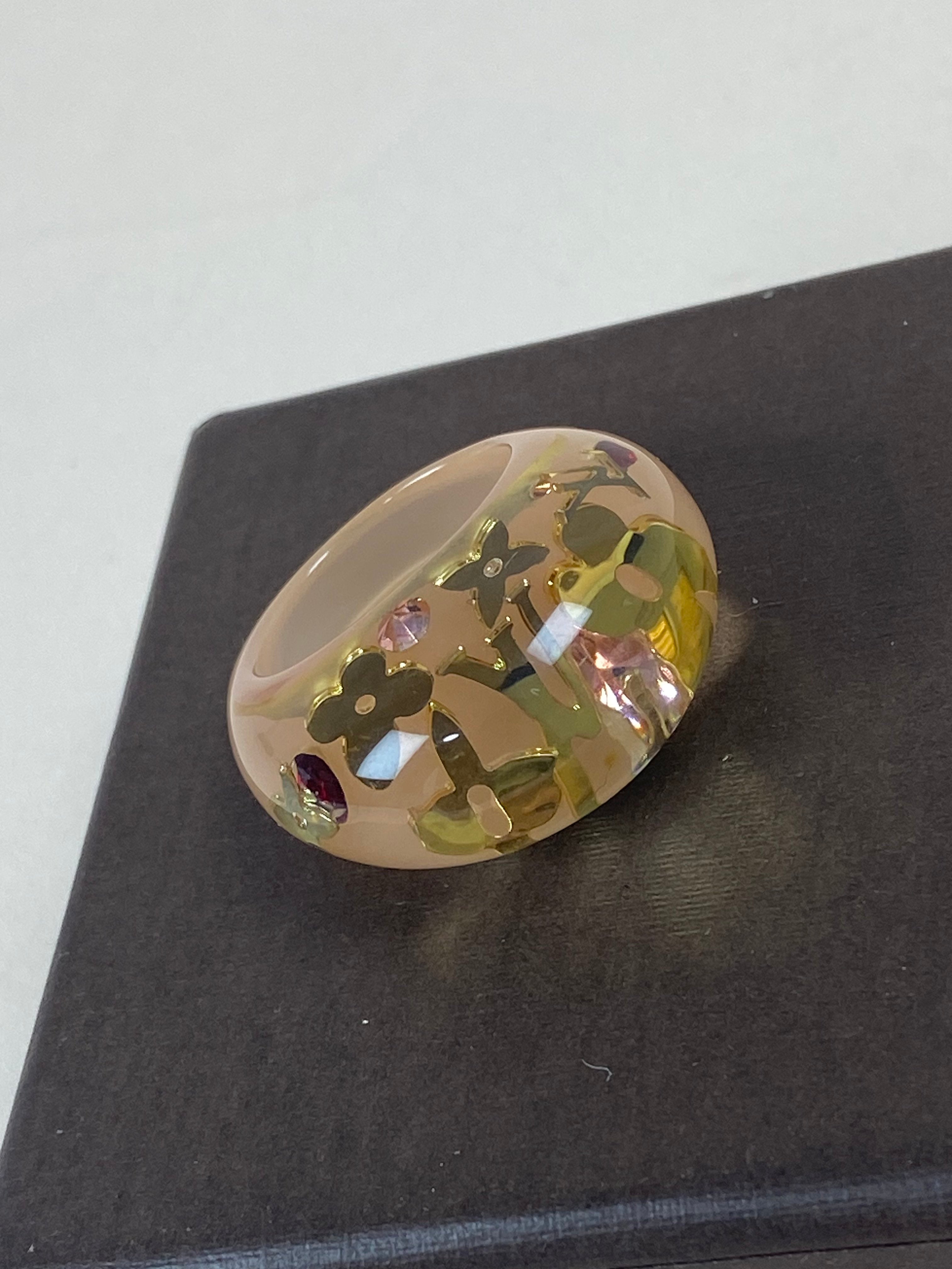 Louis Vuitton Rose Resin Ring 55