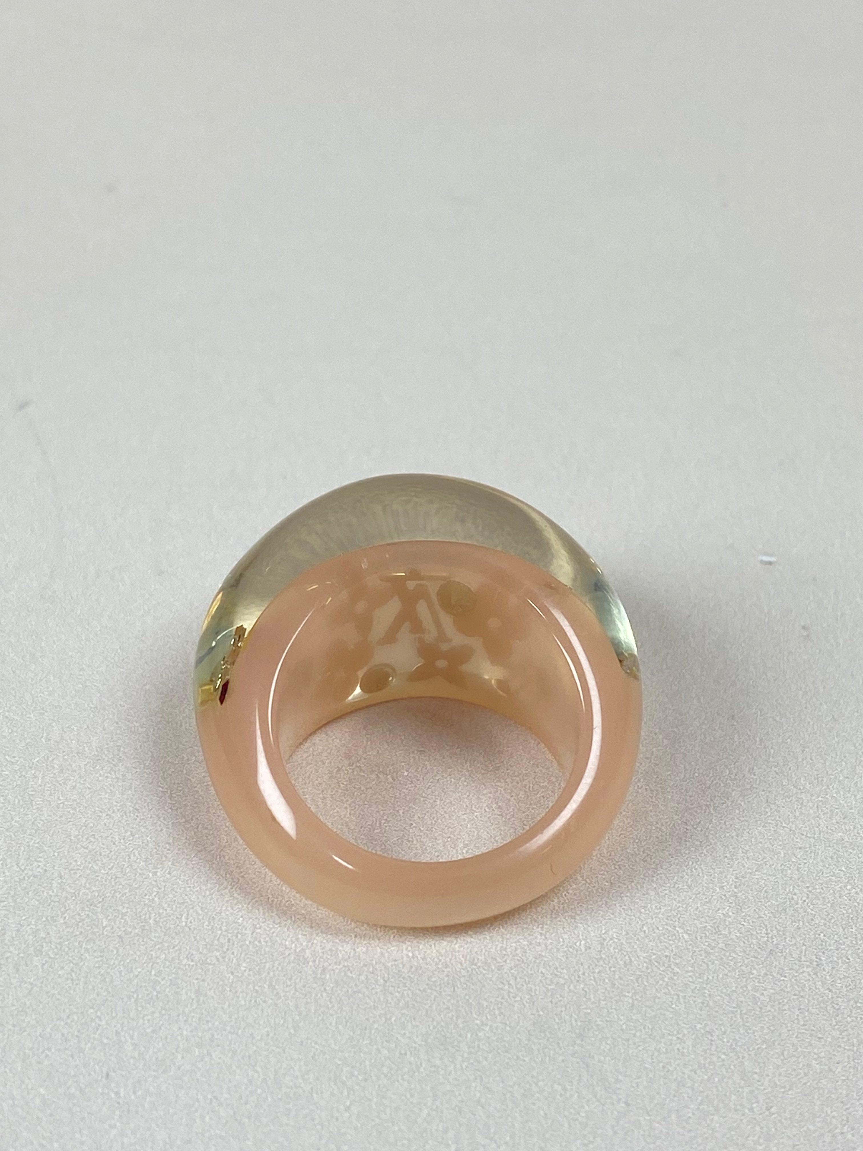 Louis Vuitton Rose Resin Ring 55