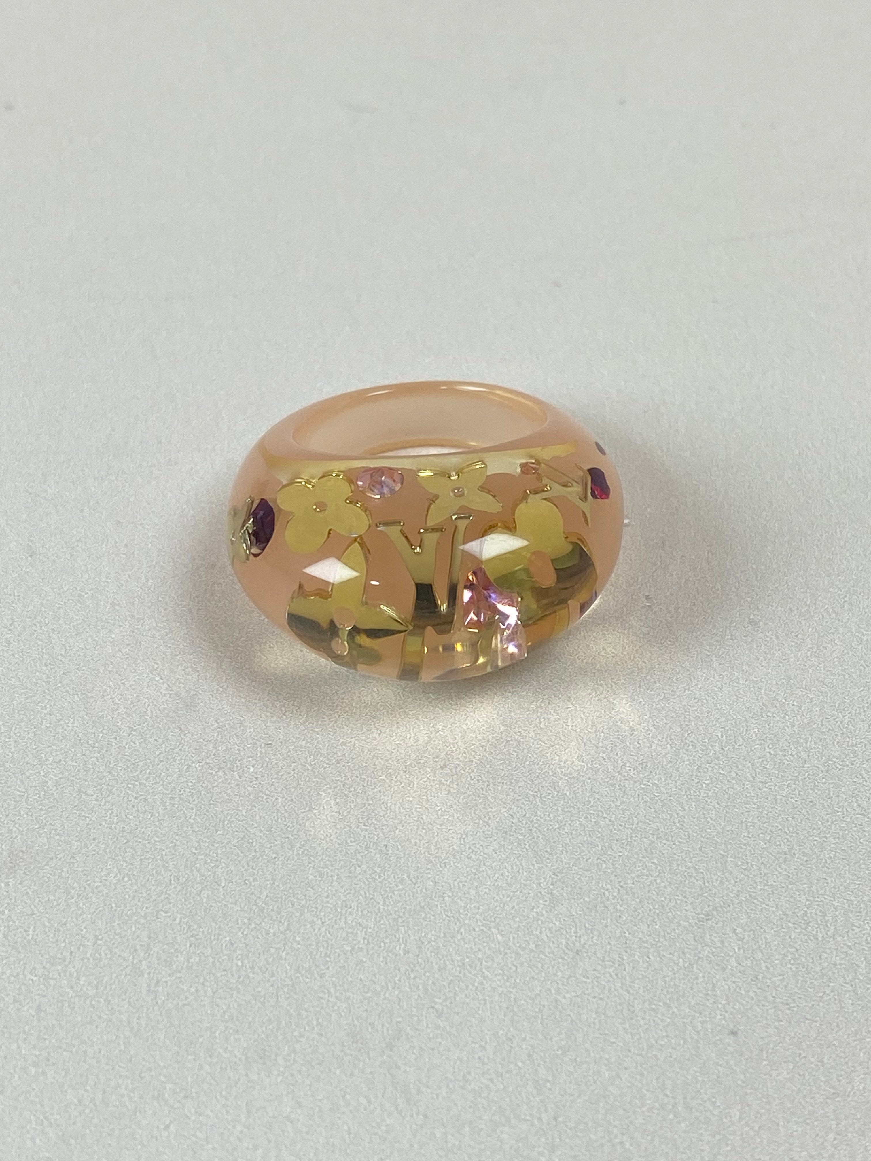 Louis Vuitton Rose Resin Ring 55