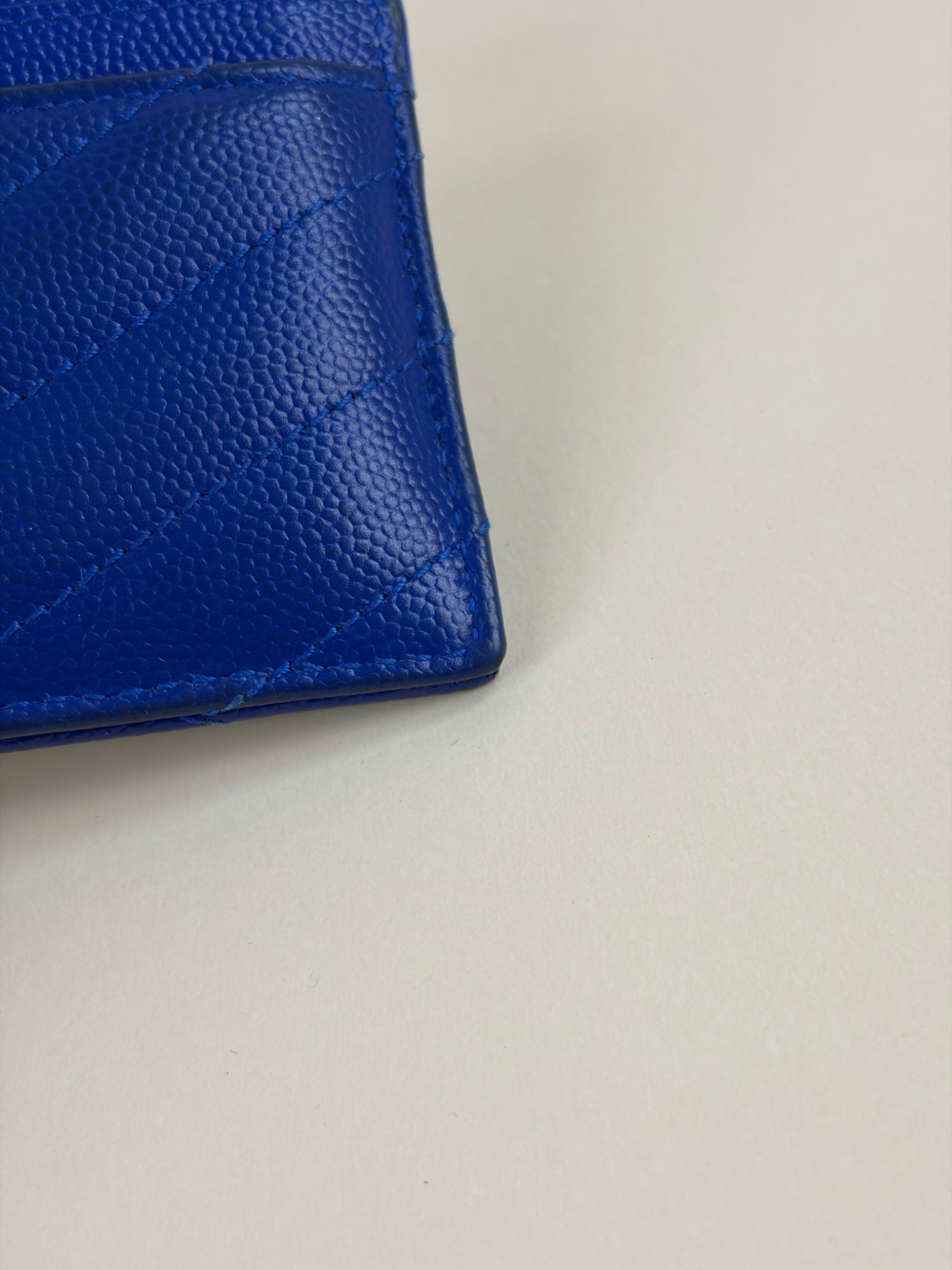 YSL Blue Cassandre Matelasse Card Holder
