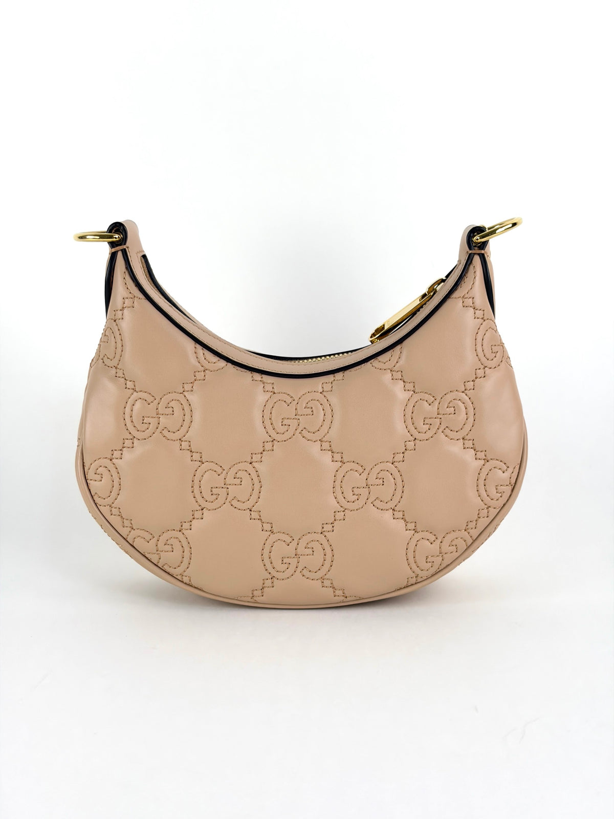 Gucci rose beige gg matelasse leather mini hobo