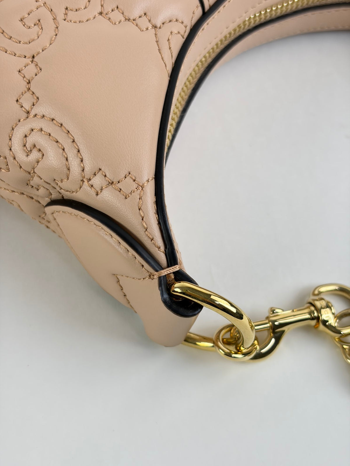 Gucci rose beige gg matelasse leather mini hobo