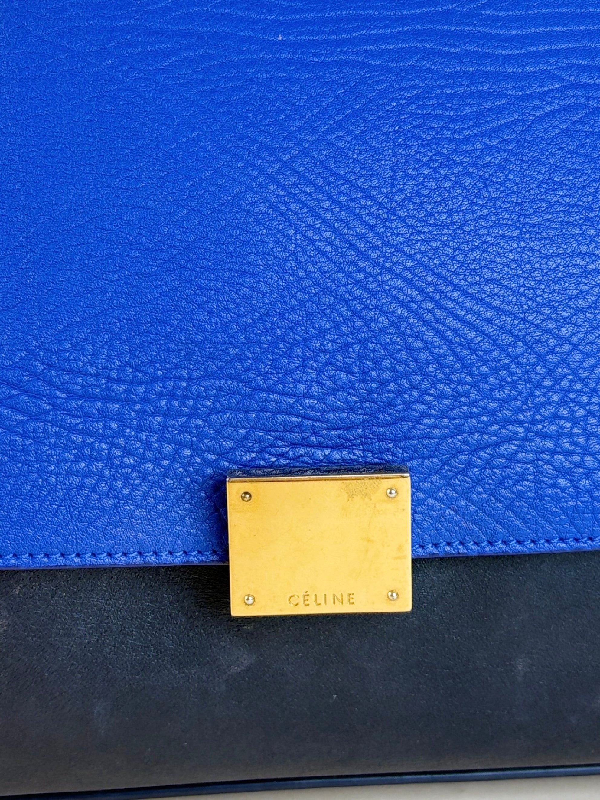 Celine Tricolor Trapeze top handle smooth calfskin