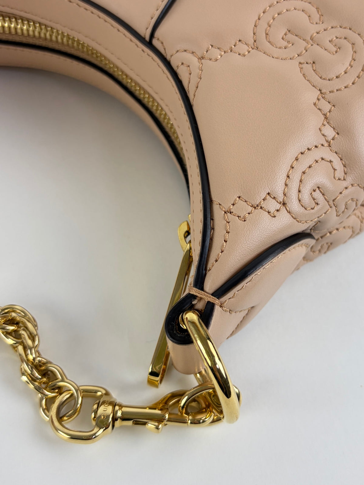 Gucci rose beige gg matelasse leather mini hobo