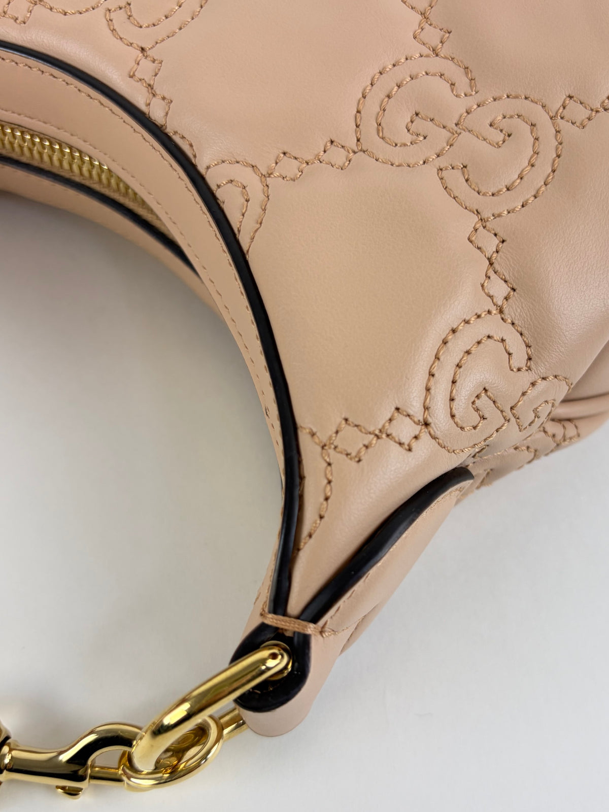 Gucci rose beige gg matelasse leather mini hobo