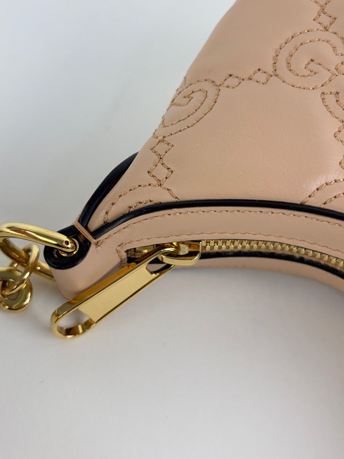 Gucci rose beige gg matelasse leather mini hobo