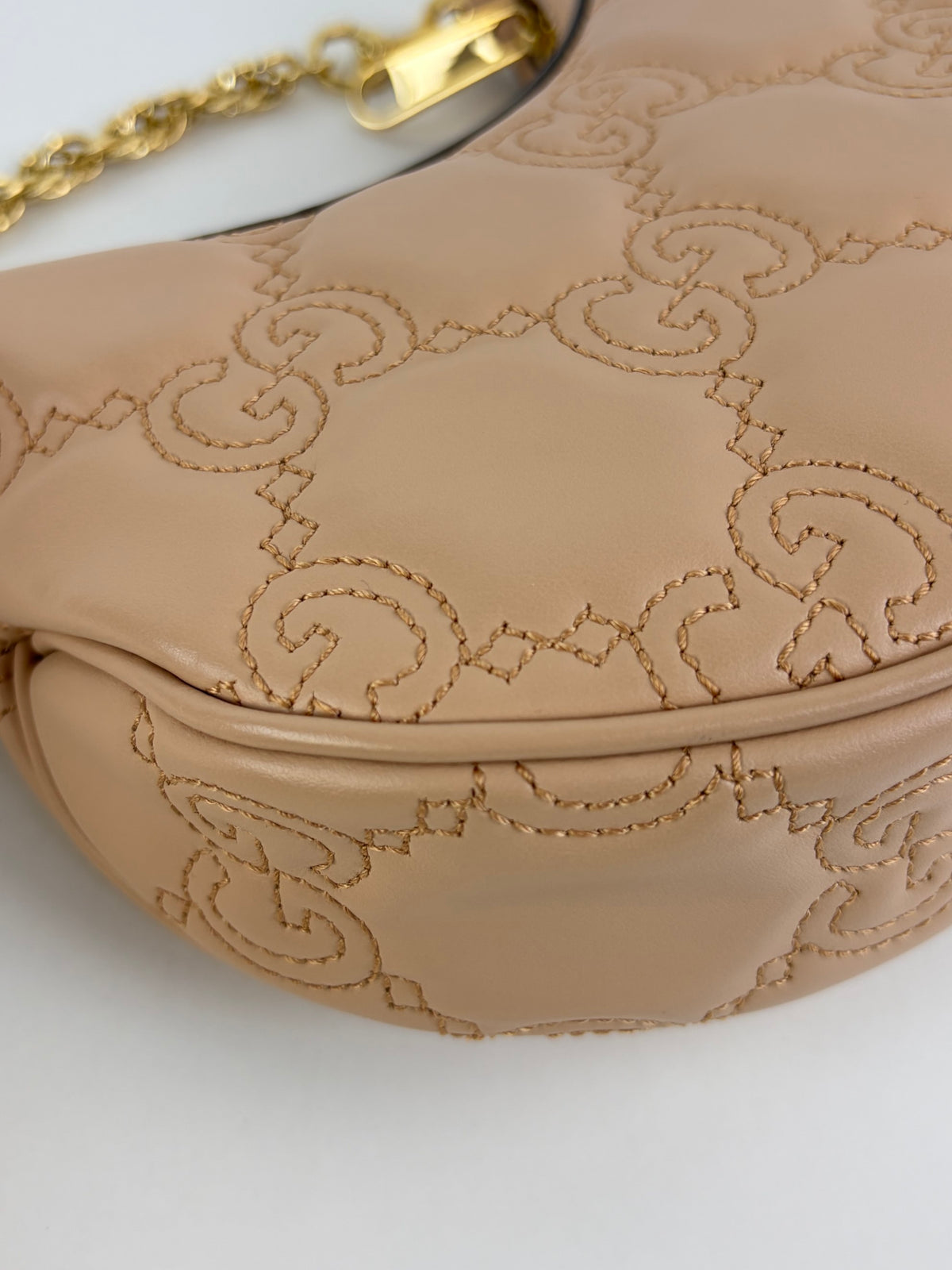 Gucci rose beige gg matelasse leather mini hobo