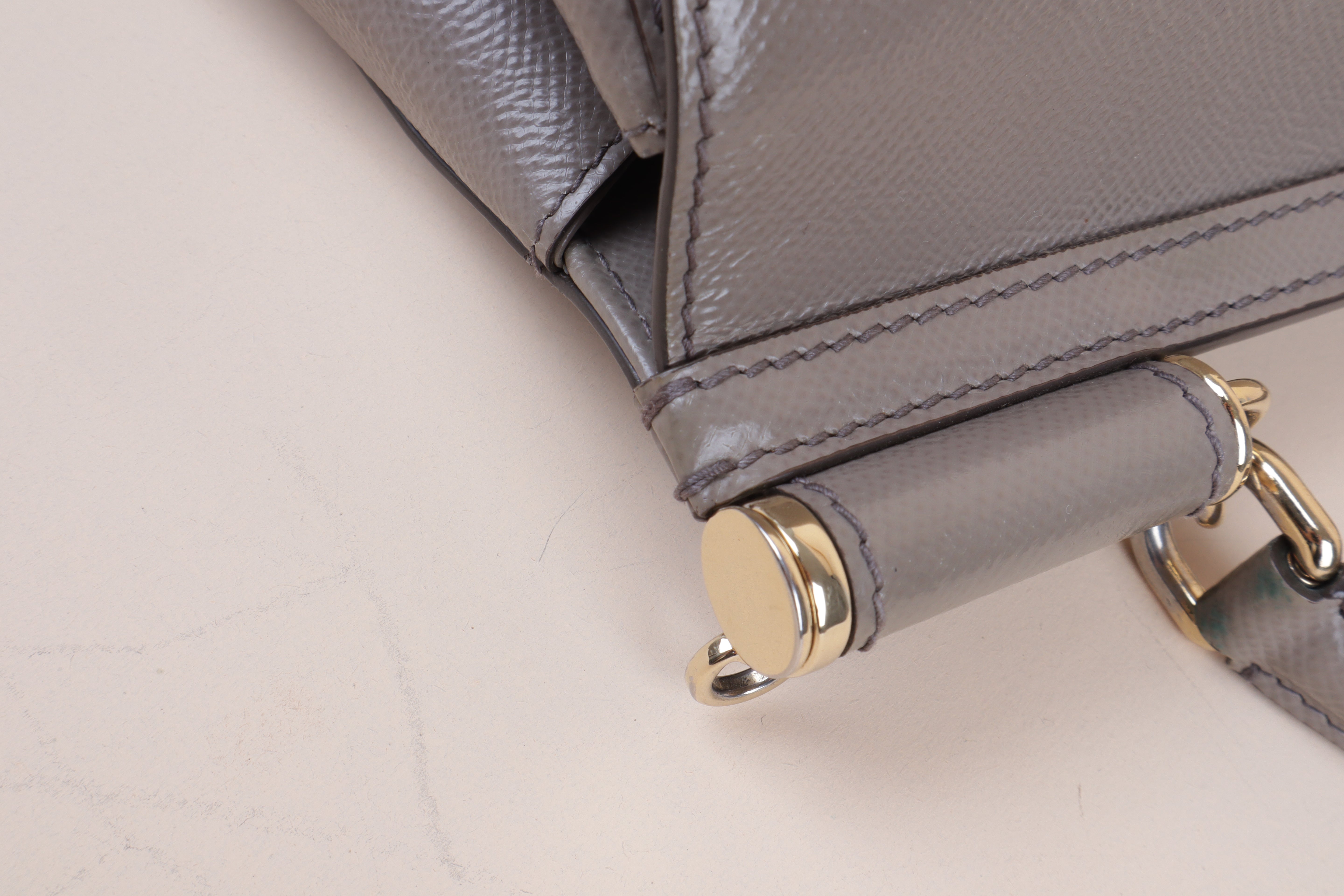 Dolce & Gabbana Grey Sicily Large Top Handle Bag with Strap