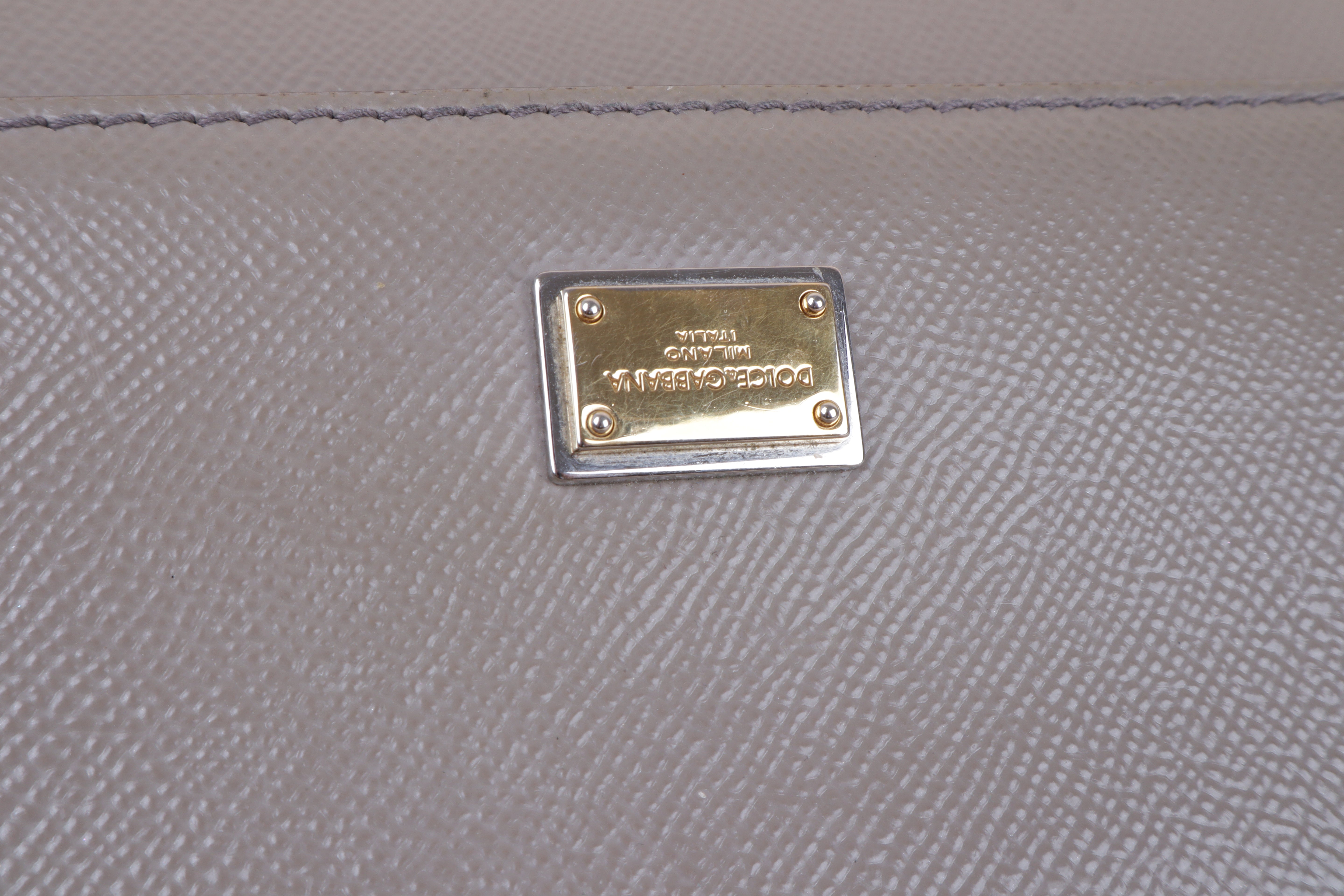 Dolce & Gabbana Grey Sicily Large Top Handle Bag with Strap