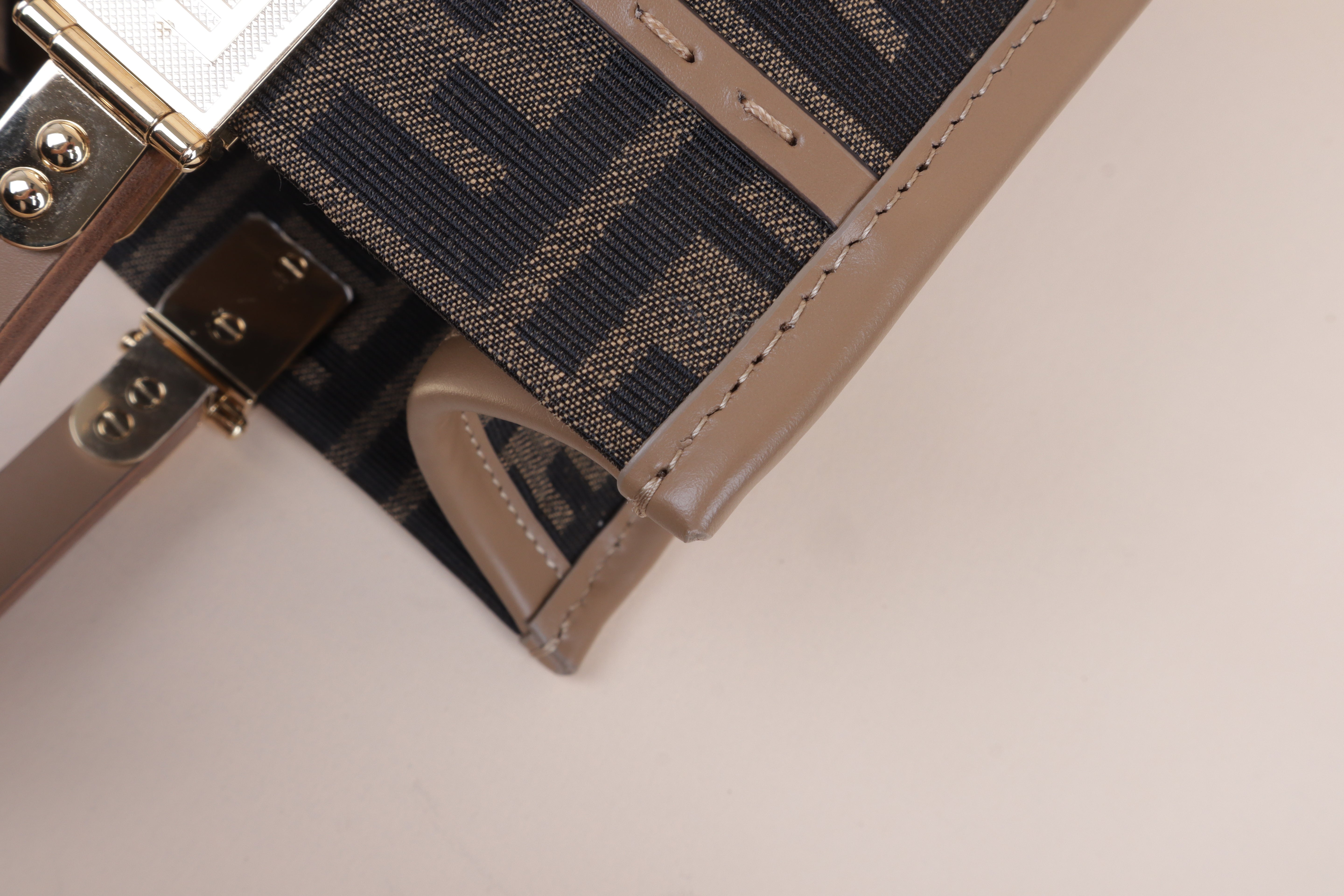 Fendi Brown FF Sunshine Small Tote Bag with Strap
