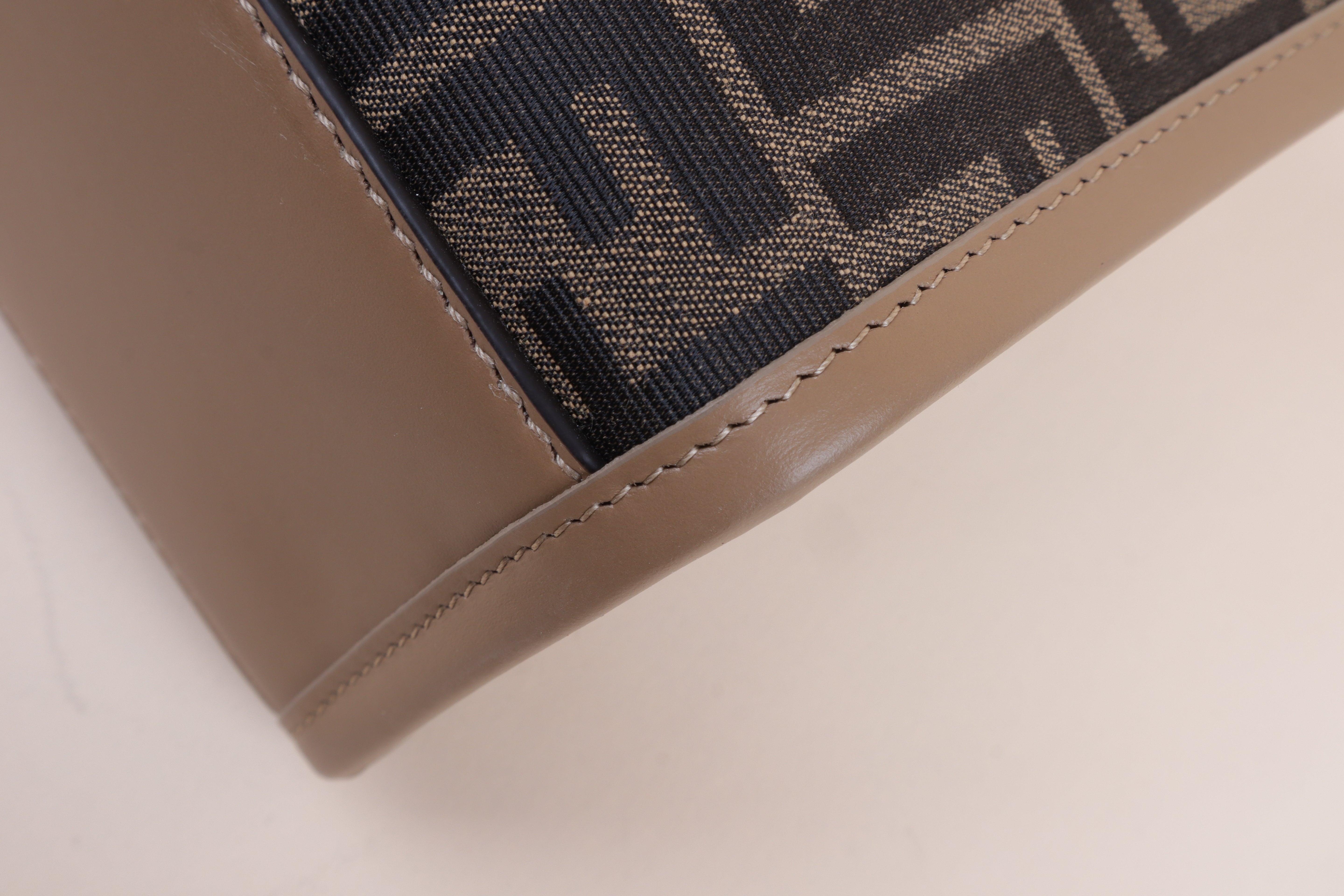 Fendi Brown FF Sunshine Small Tote Bag with Strap