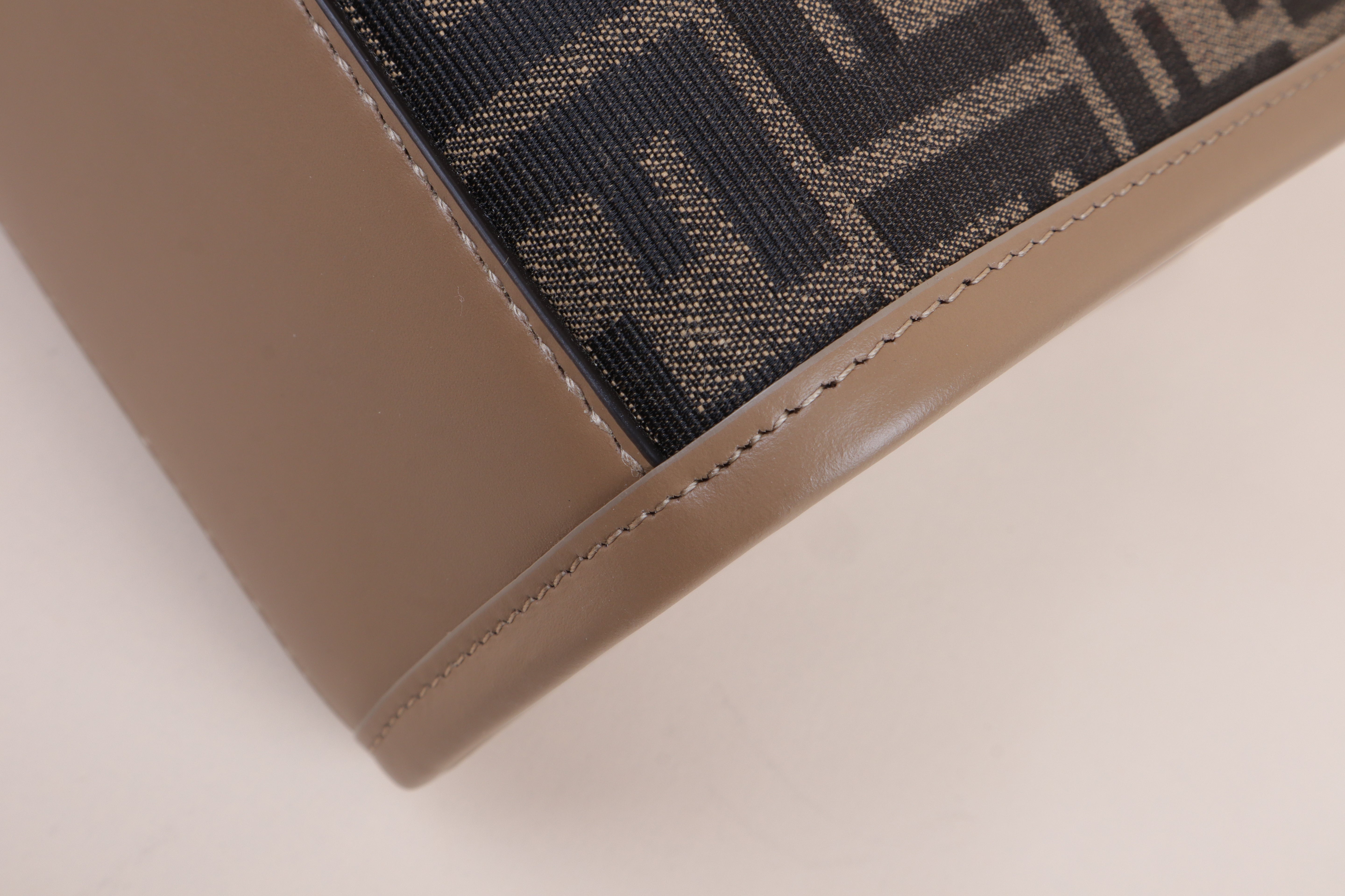 Fendi Brown FF Sunshine Small Tote Bag with Strap