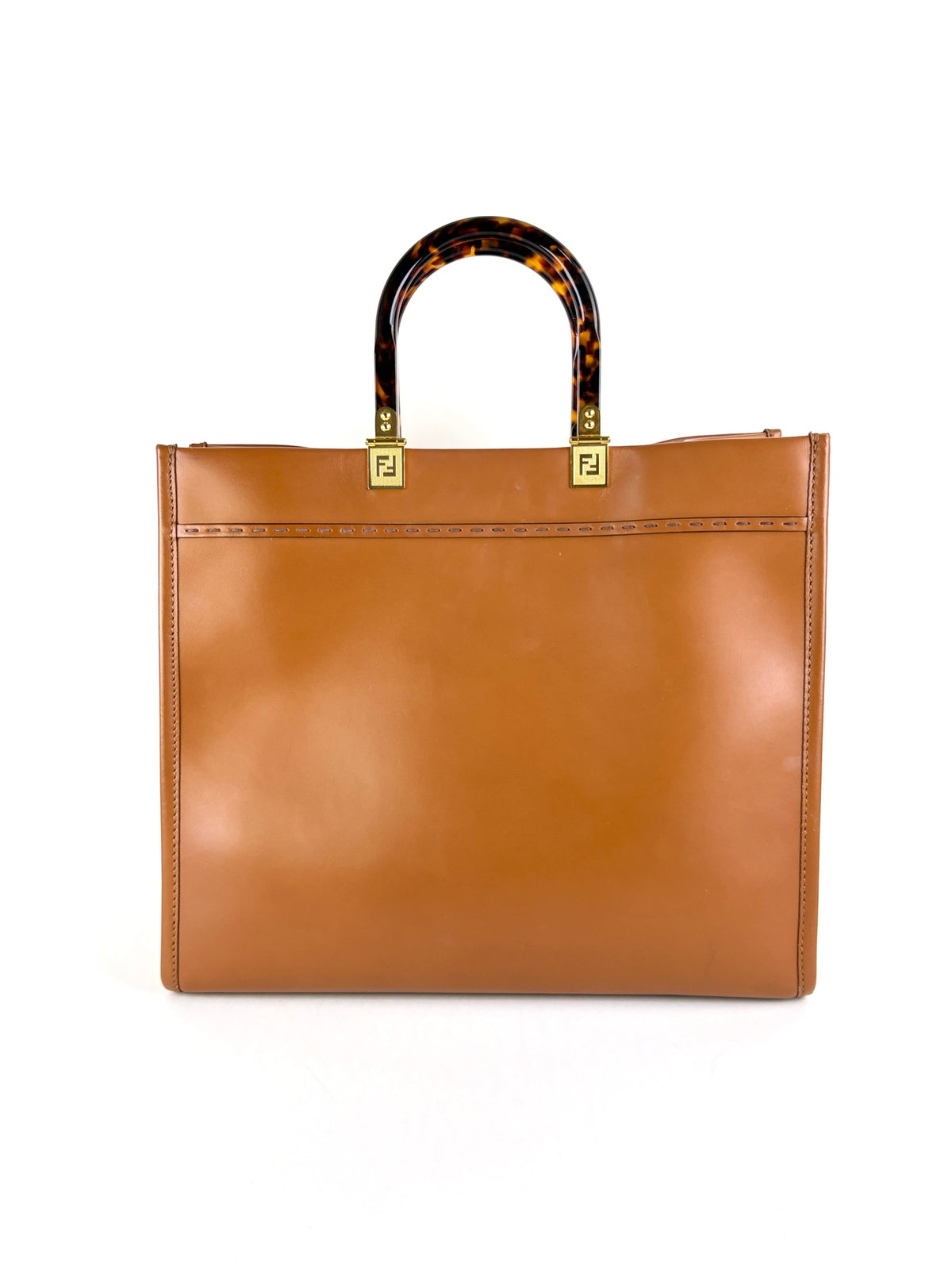 Fendi sunshine medium vitello king plexiglass shopper tote bag