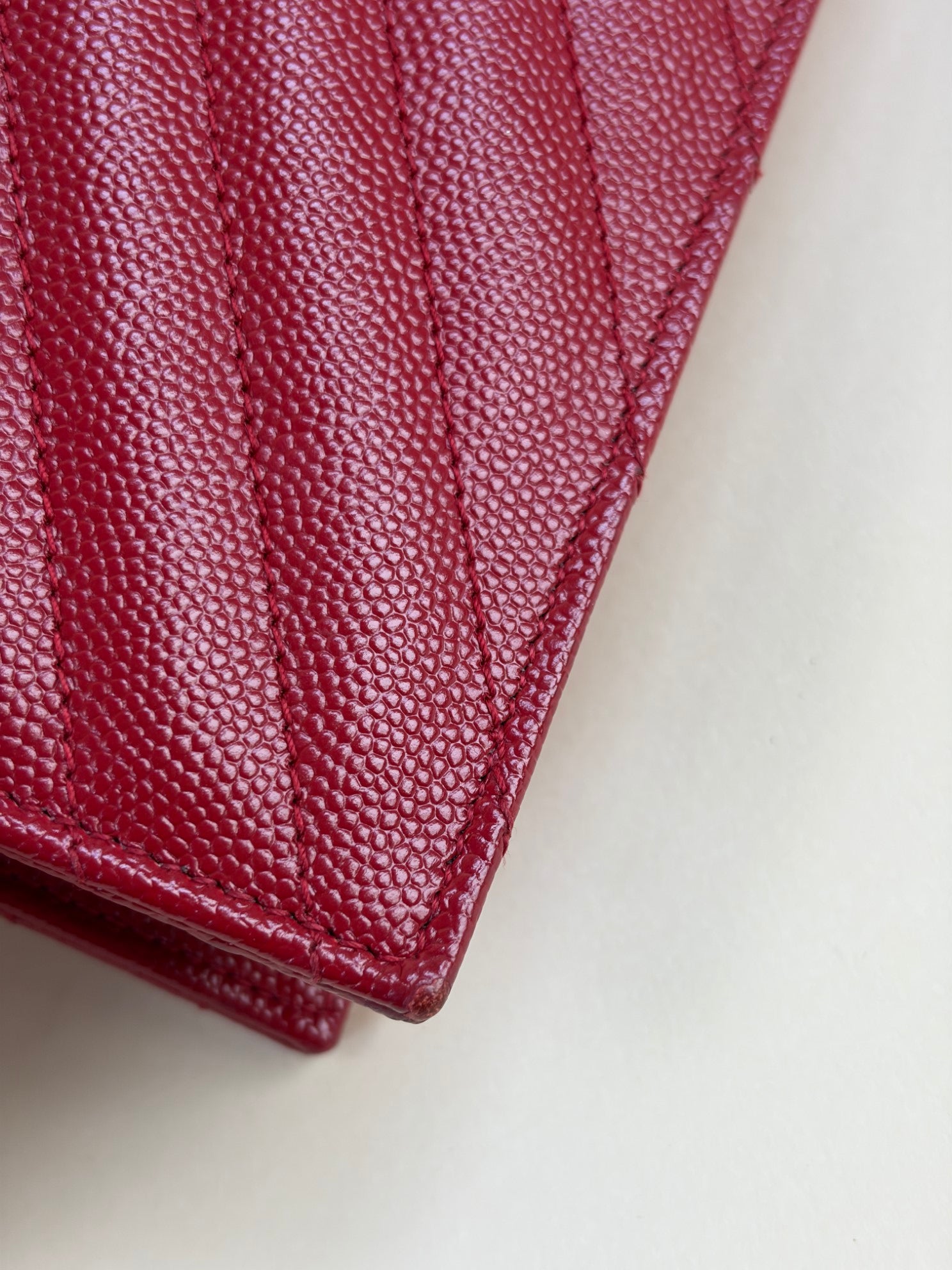 YSL Red Cassandre Wallet On Chain