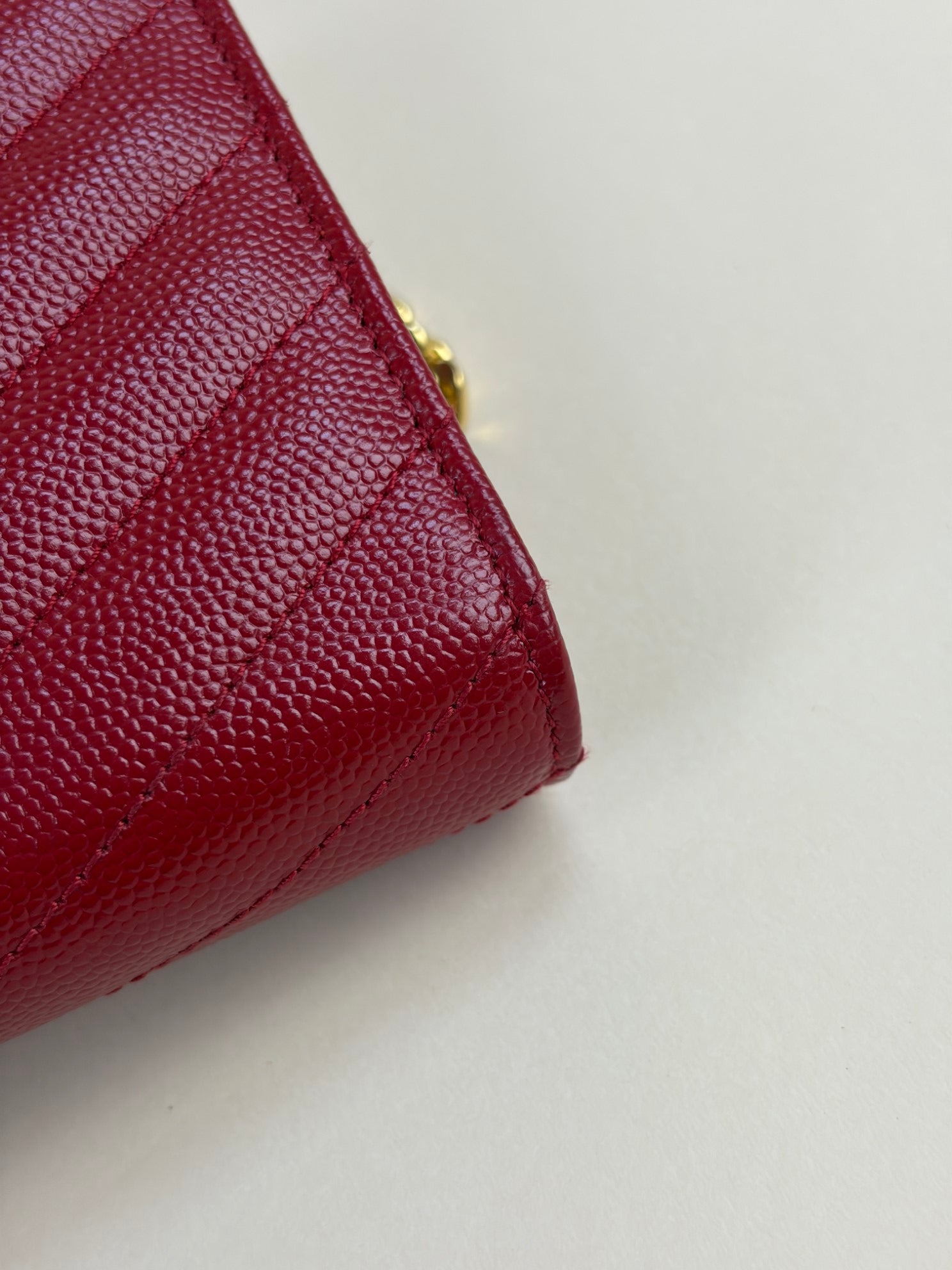 YSL Red Cassandre Wallet On Chain